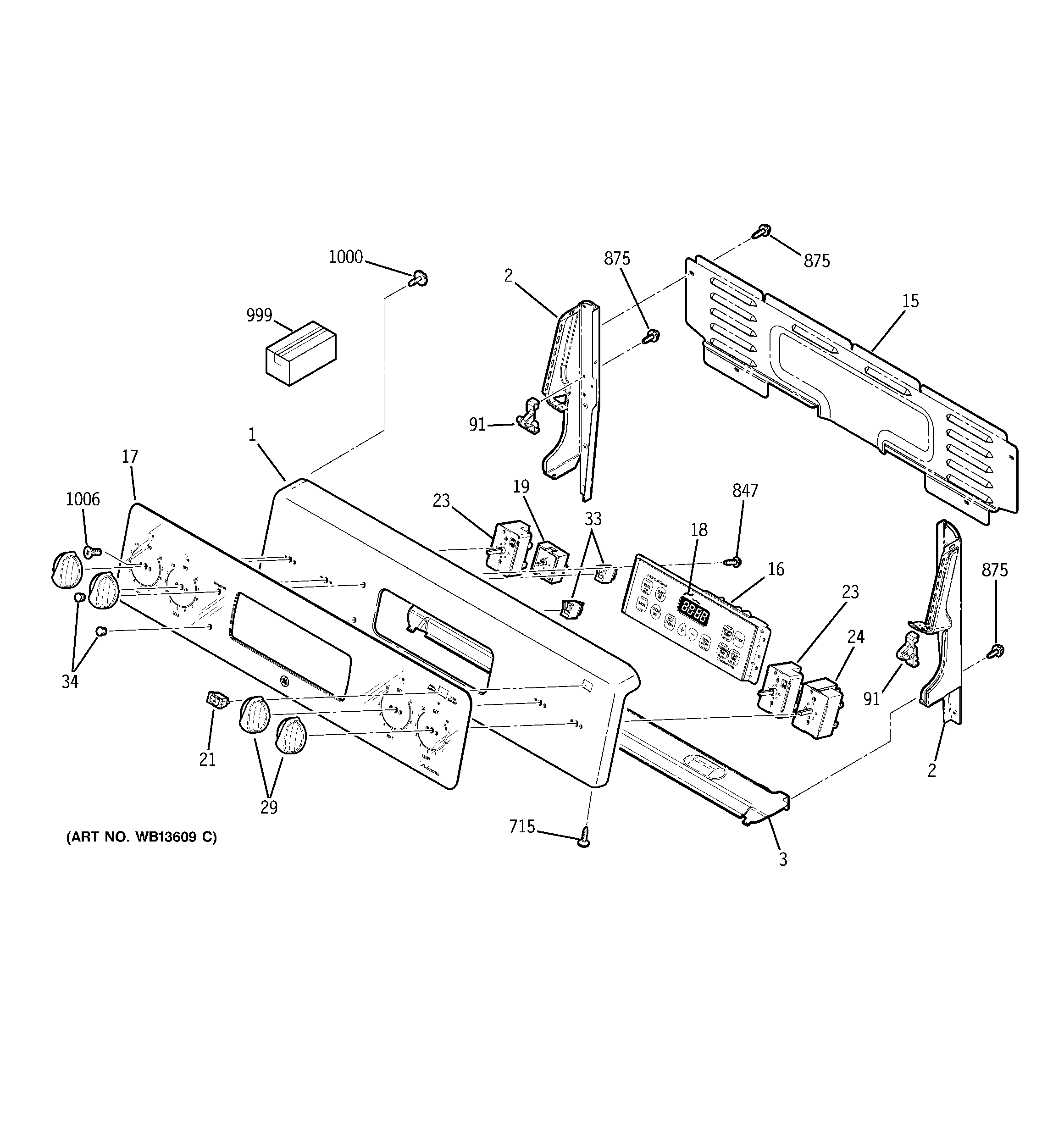 GE JBP68MK1BS control panel diagram