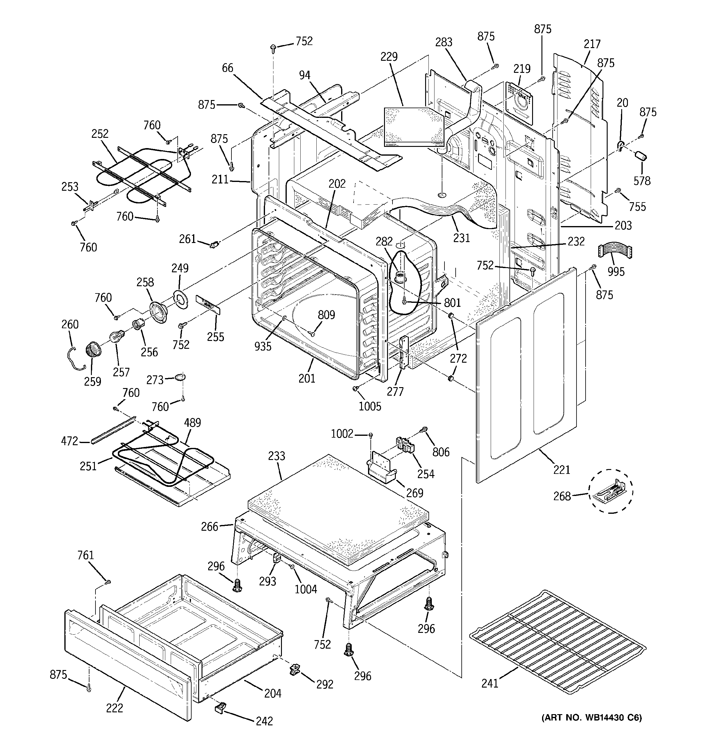 GE JBP77DM2WW body parts diagram