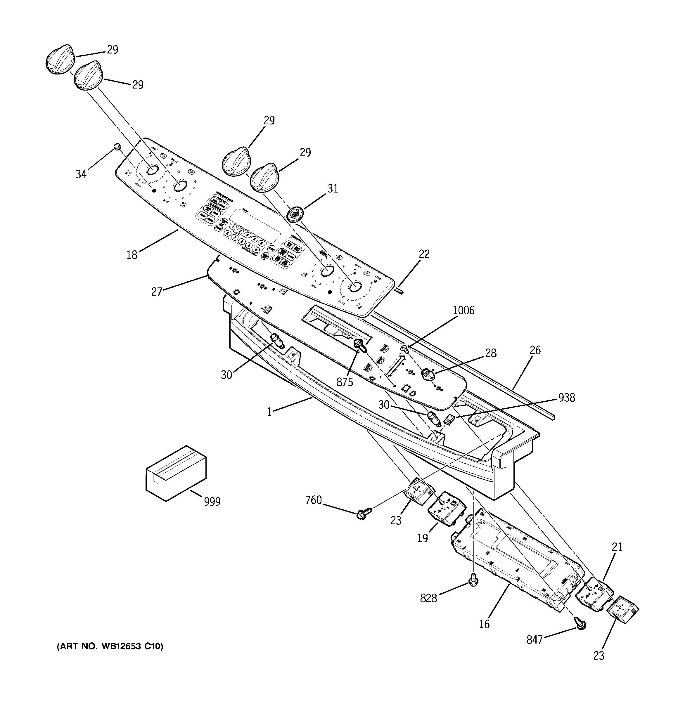 GE JSP46DN1BB control panel diagram