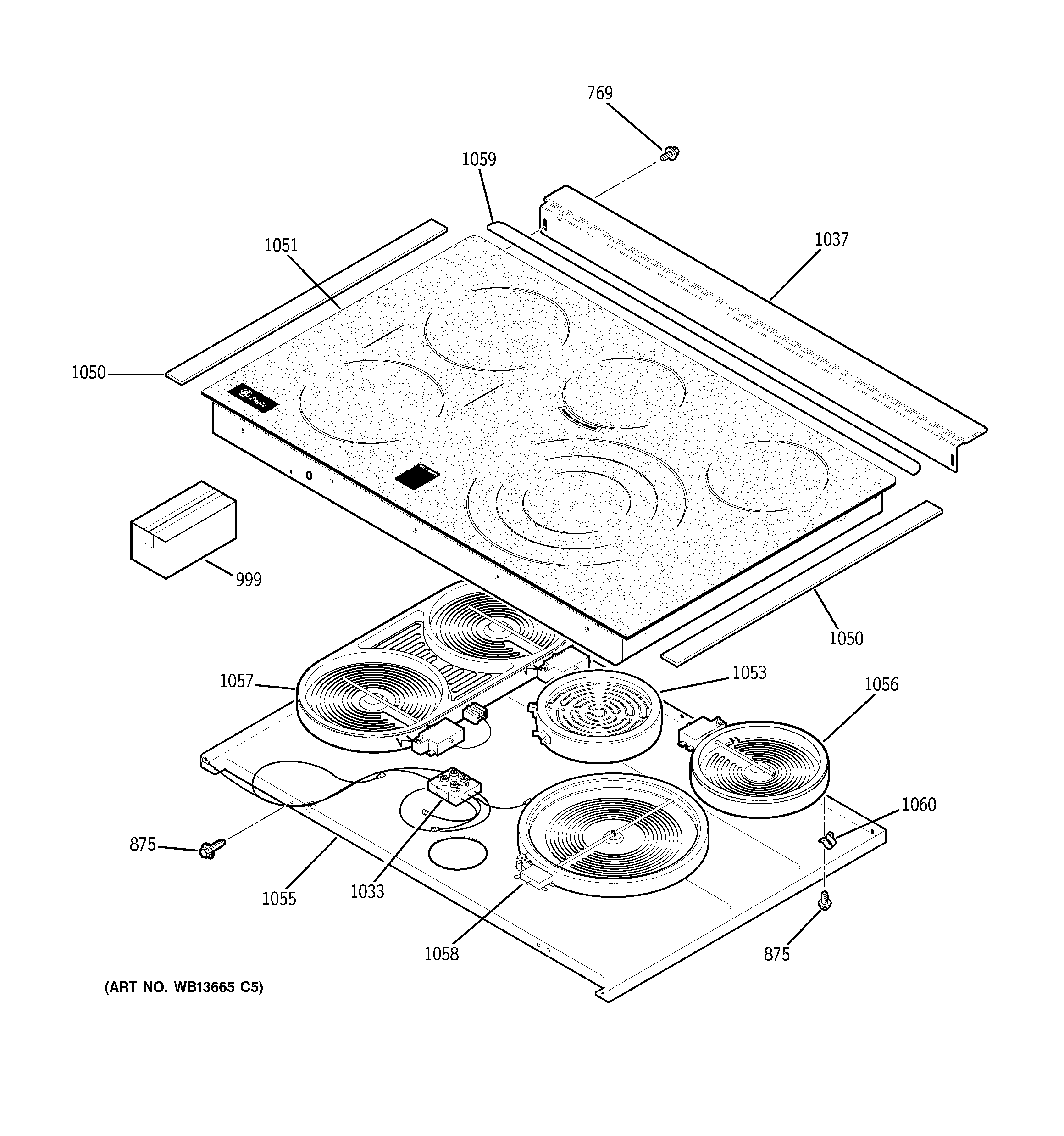 GE JSP46DN1BB cooktop diagram