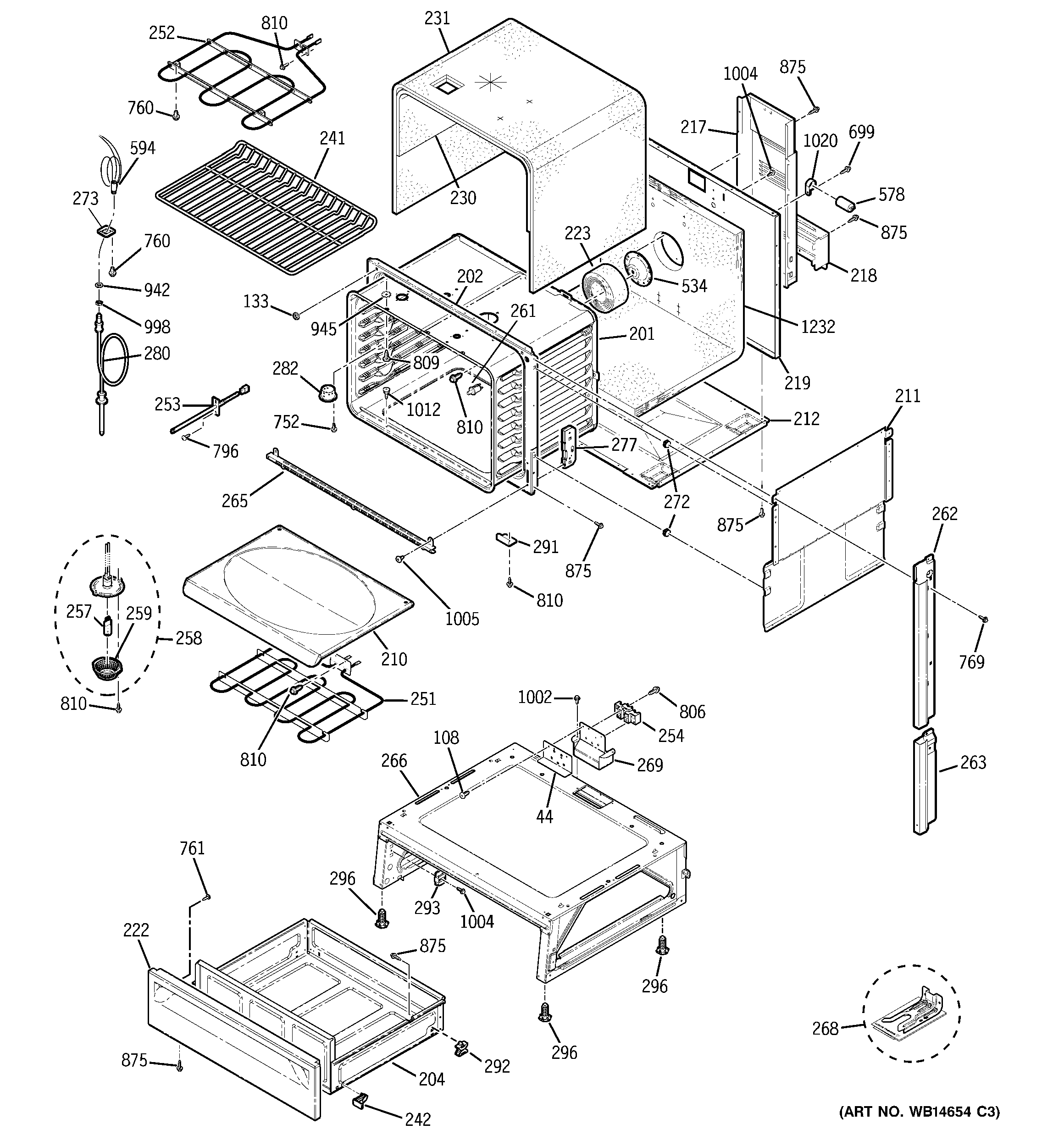 GE JSP46DN1BB body parts diagram