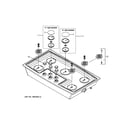 GE ZGU375NSD1SS cooktop & burners diagram