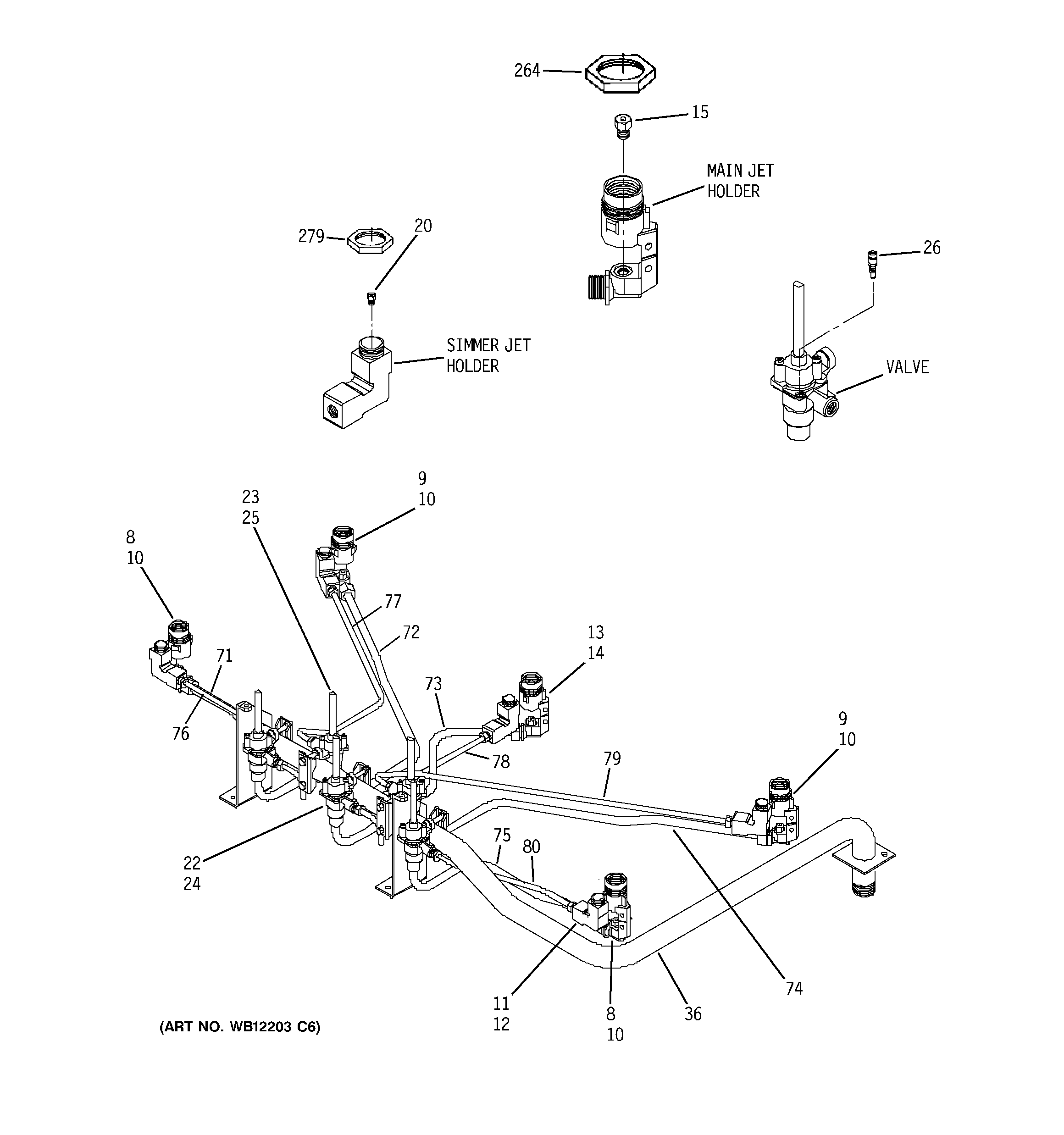 GE ZGU375NSD1SS valve & tube assemblies diagram