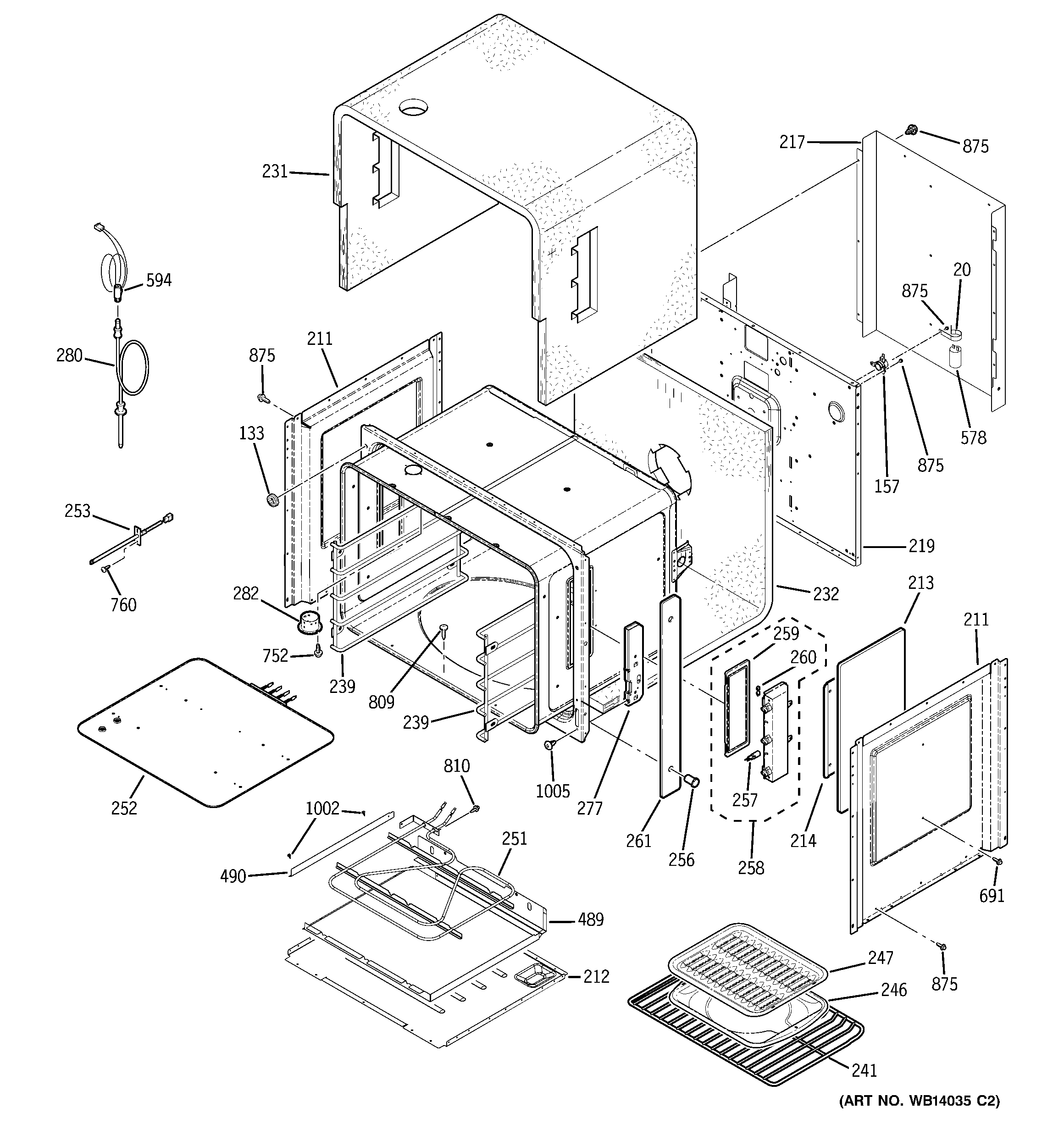 GE ZET2PM1SS upper oven diagram