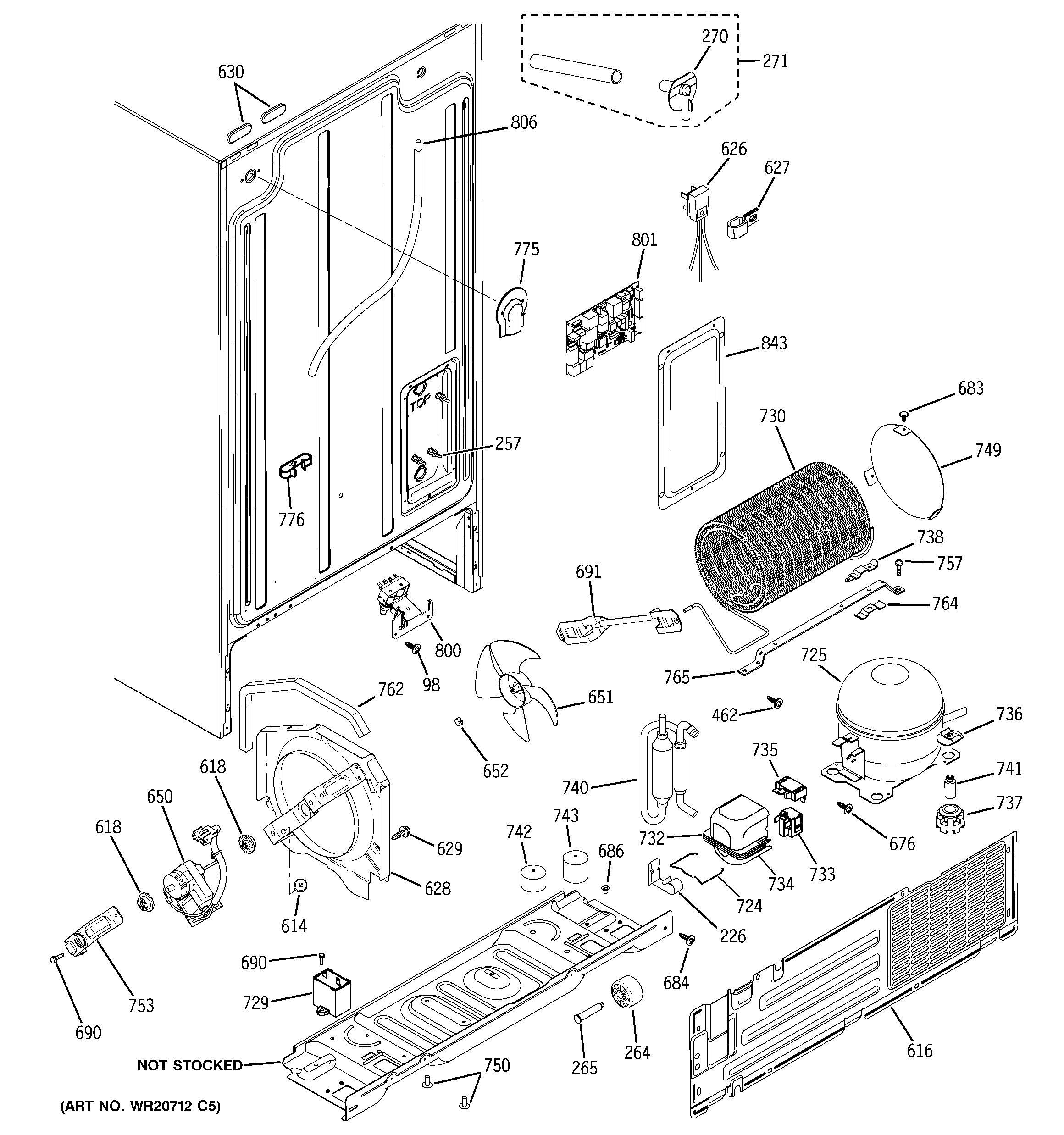 GE BSS25JSTRSS sealed system & mother board diagram