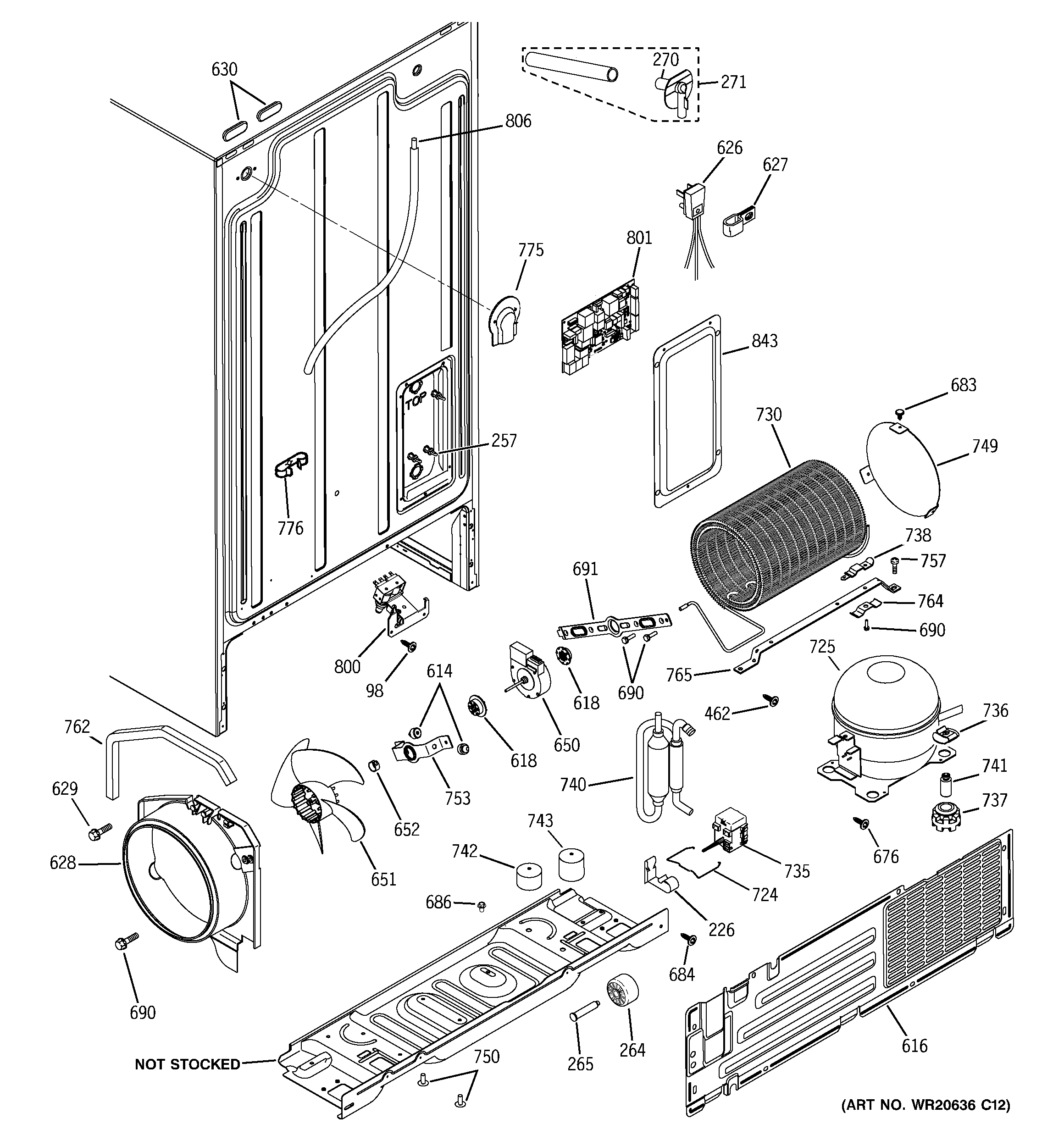 GE GSL25JGCELS sealed system & mother board diagram