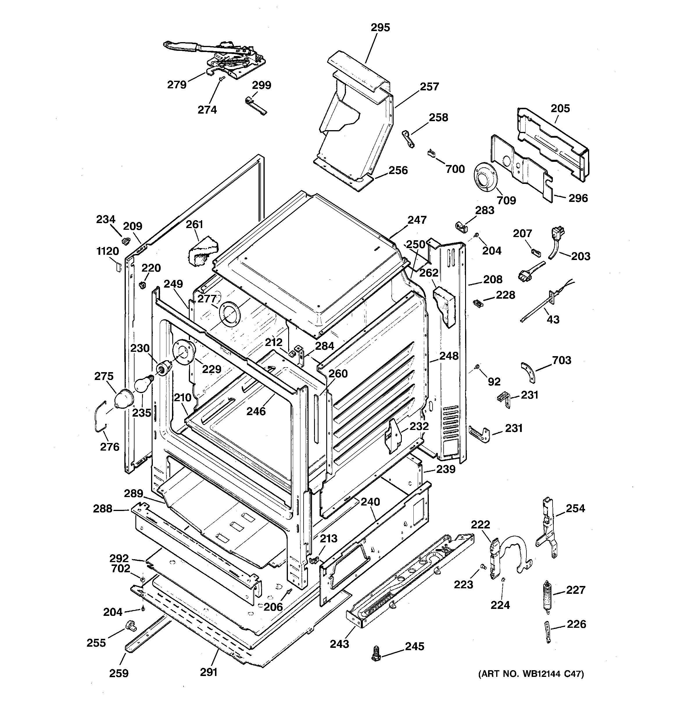 GE JGBP28DET1BB body parts diagram