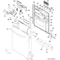 GE GDWT260R30SS escutcheon & door assembly diagram