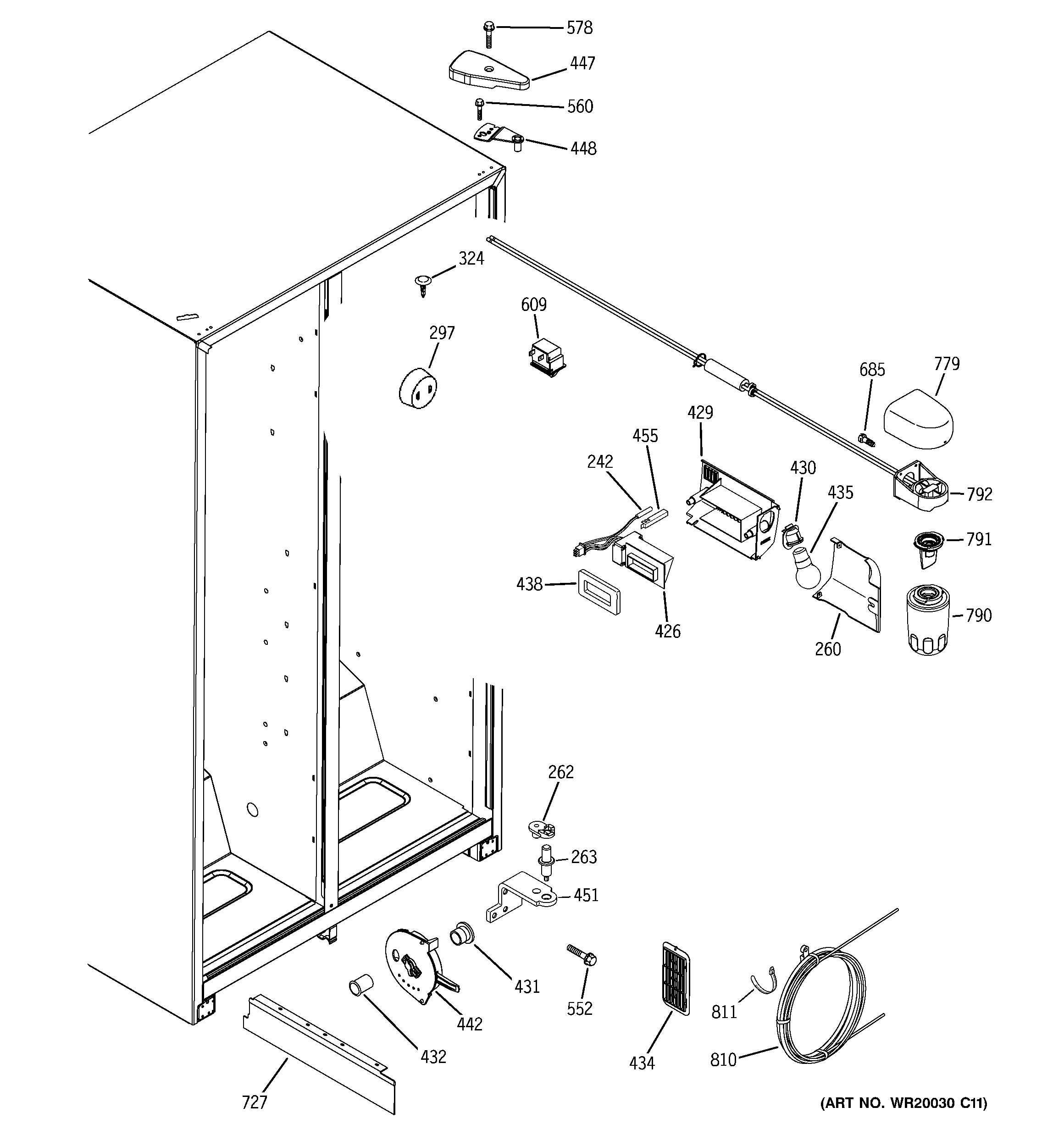 Hotpoint HSM22IFTASA fresh food section diagram