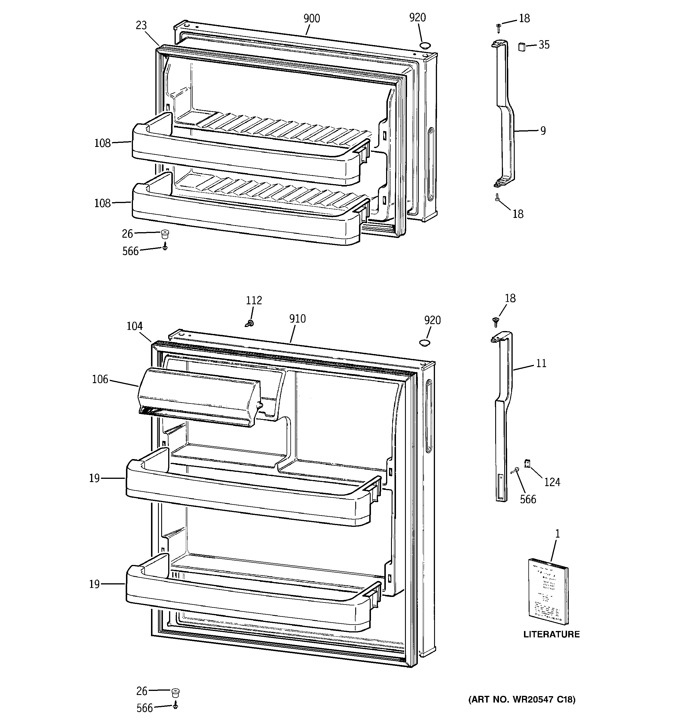 Hotpoint HTH17BCZ4LWW doors diagram