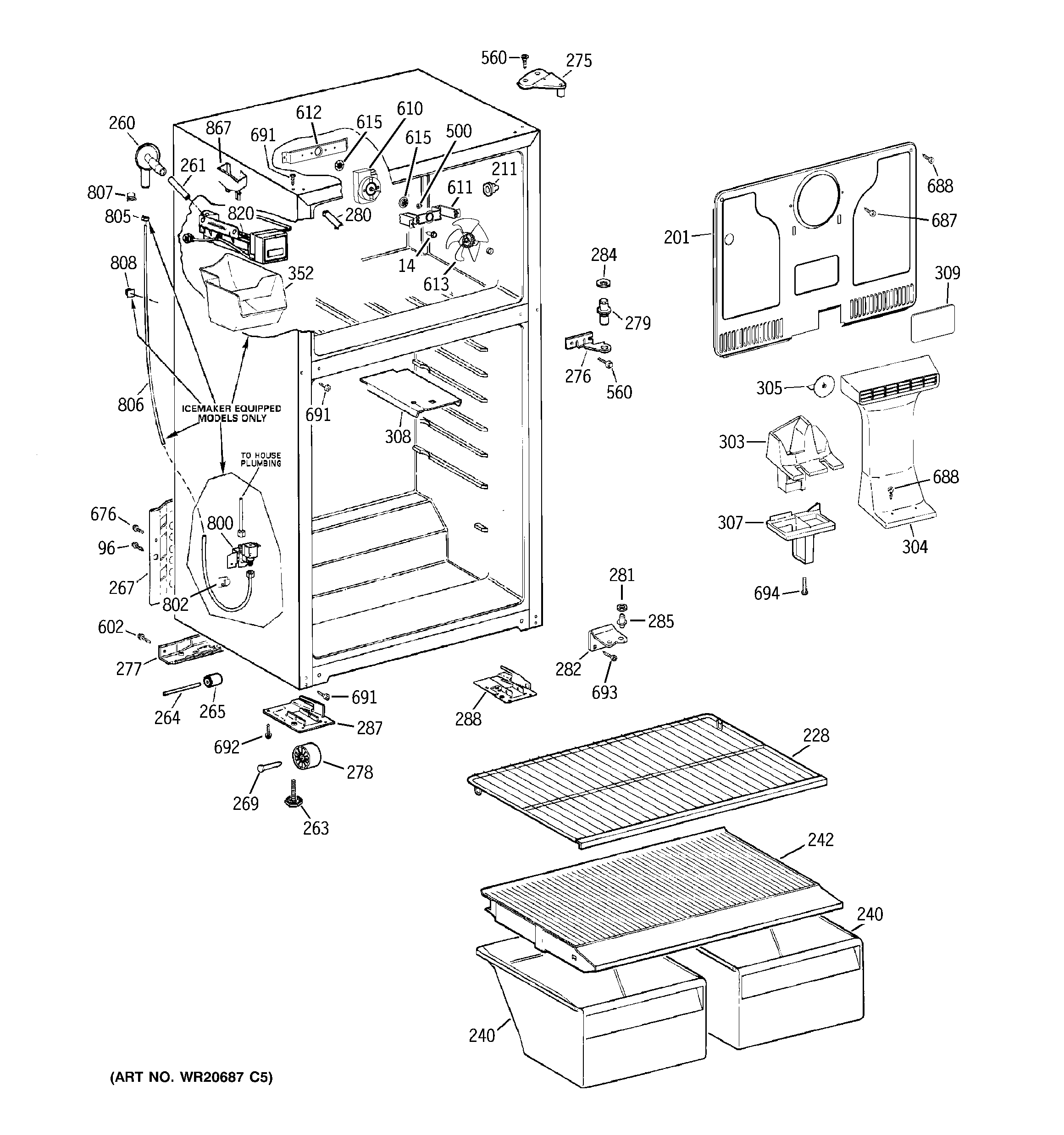 Hotpoint HTH17BCZ4LWW cabinet diagram