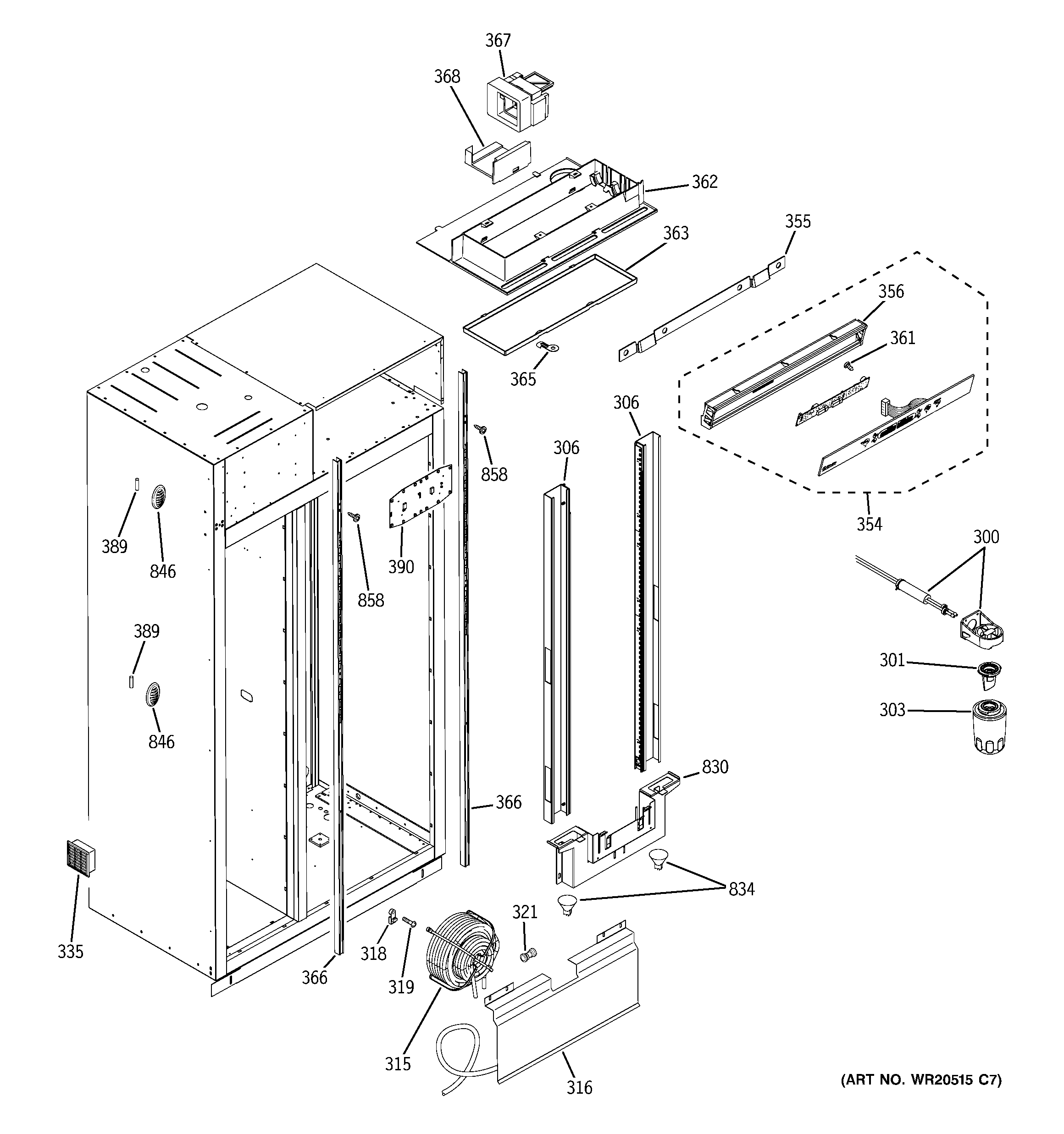 GE ZSEB420NYA fresh food section diagram
