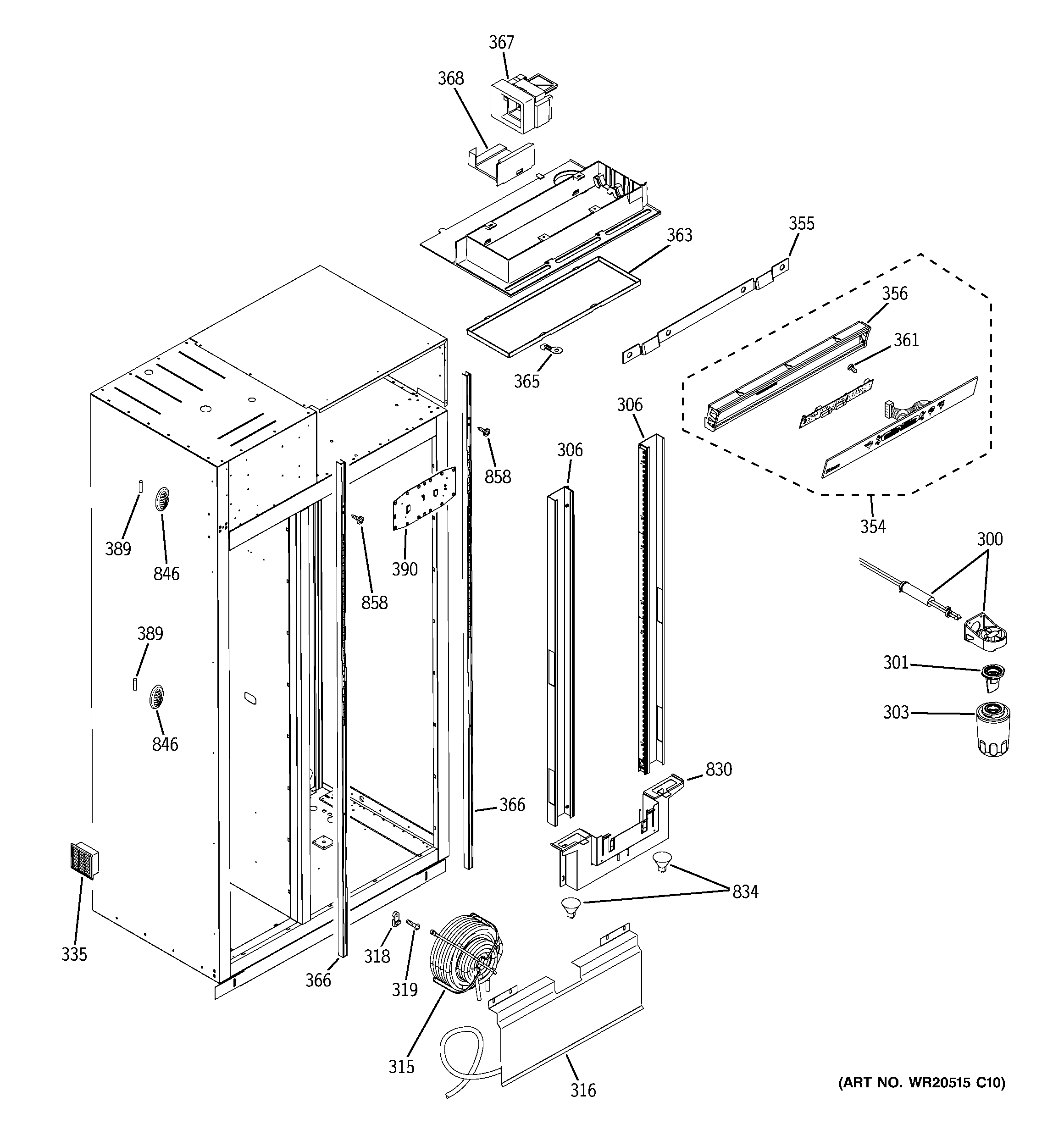 GE ZSEB480DYA fresh food section diagram