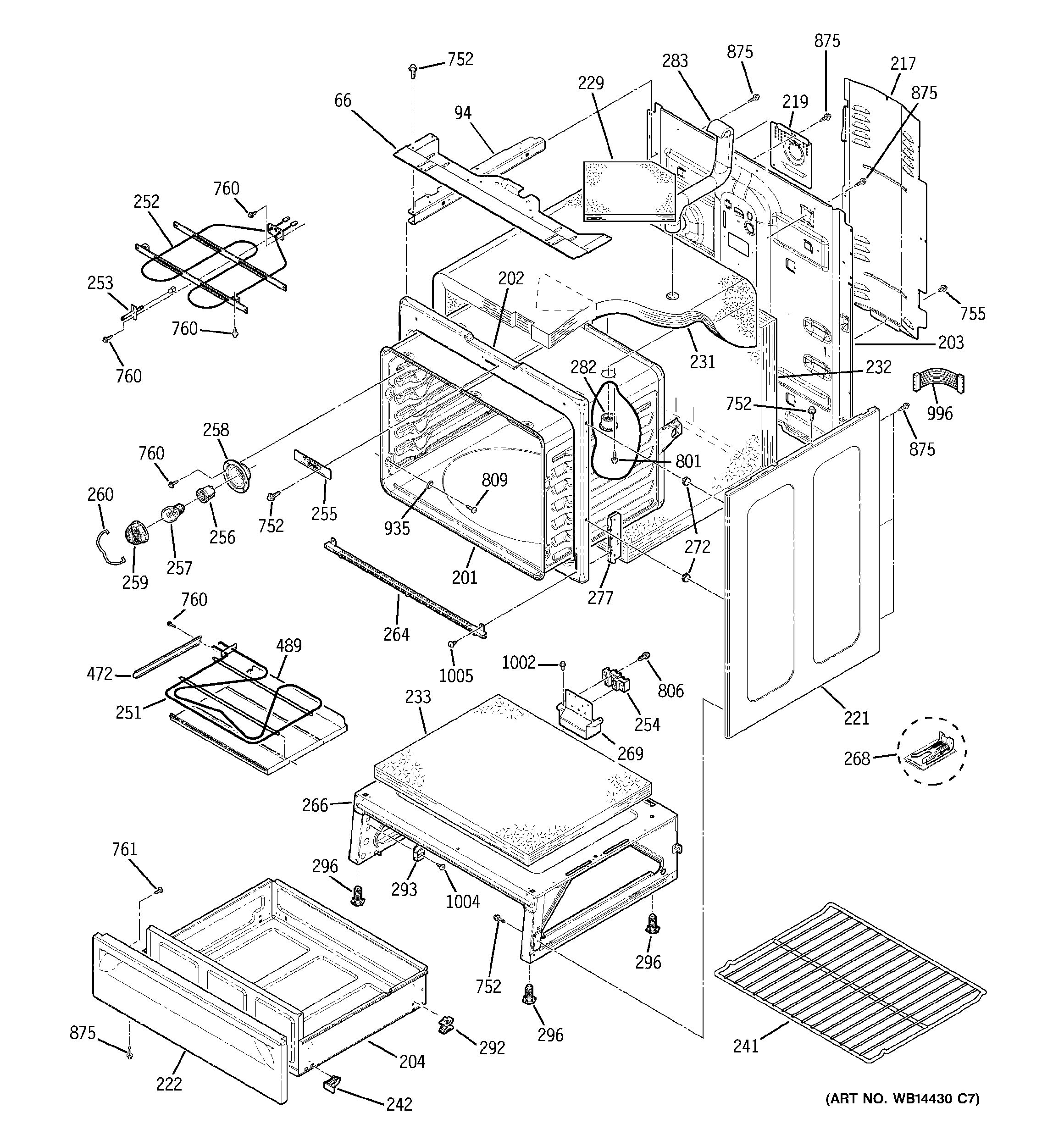 GE JB700DN2WW body parts diagram