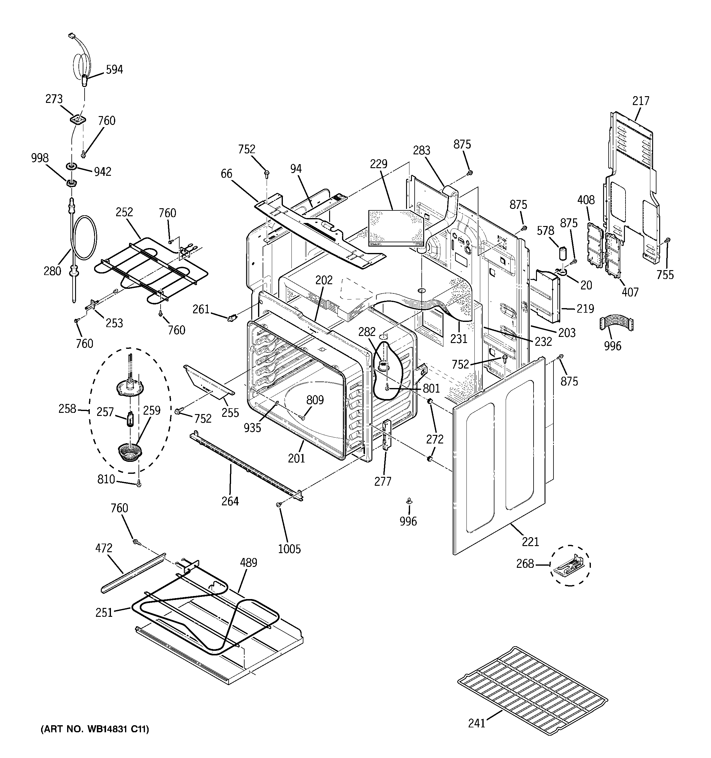 GE PB920TP5WW body parts diagram