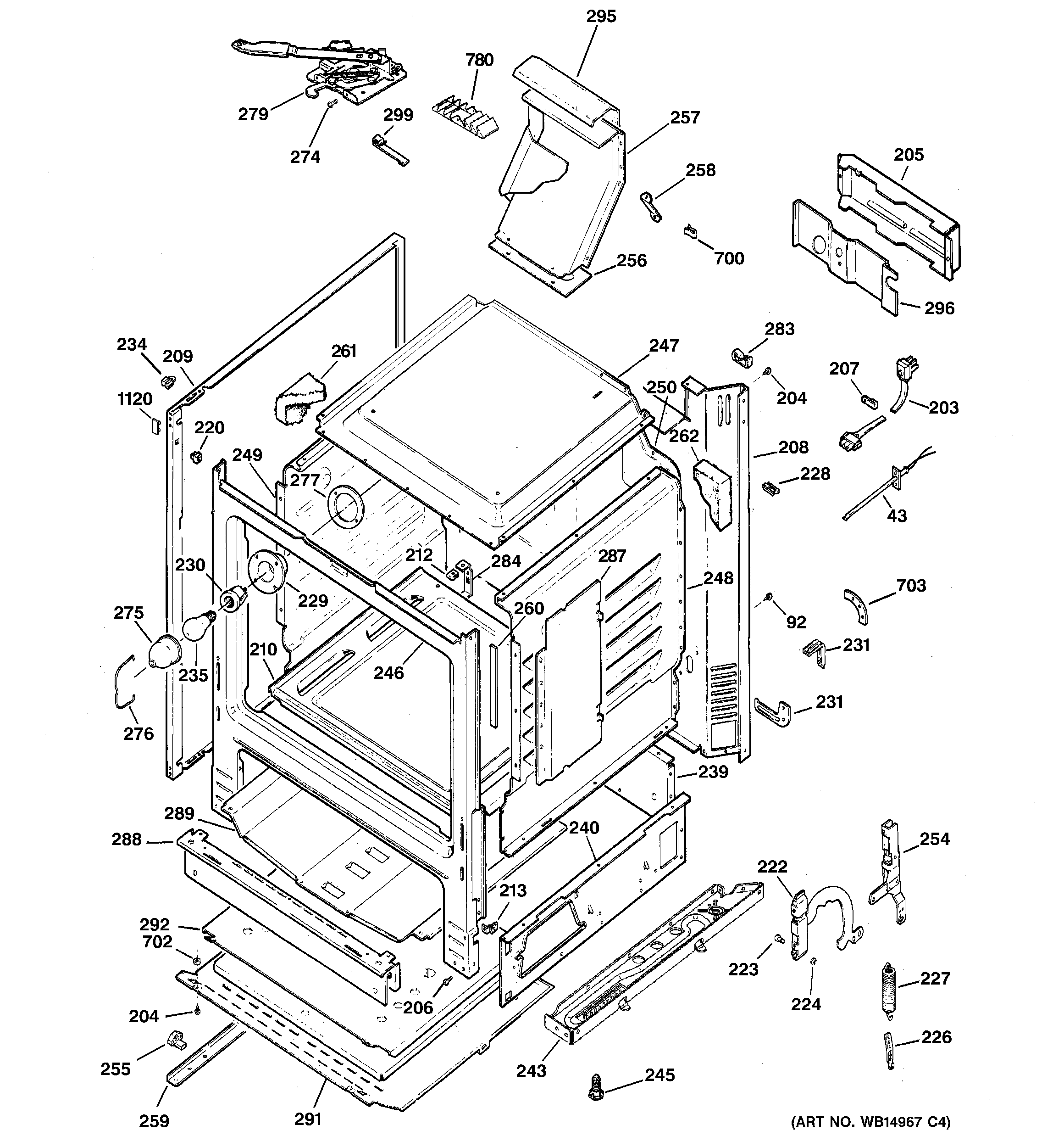 GE JGB282DET2BB body parts diagram