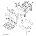 GE JGB500DEP4BB door & drawer parts diagram