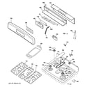 GE JGB500SEP4SS control panel & cooktop diagram