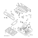 GE JGB605DET2WW control panel & cooktop diagram
