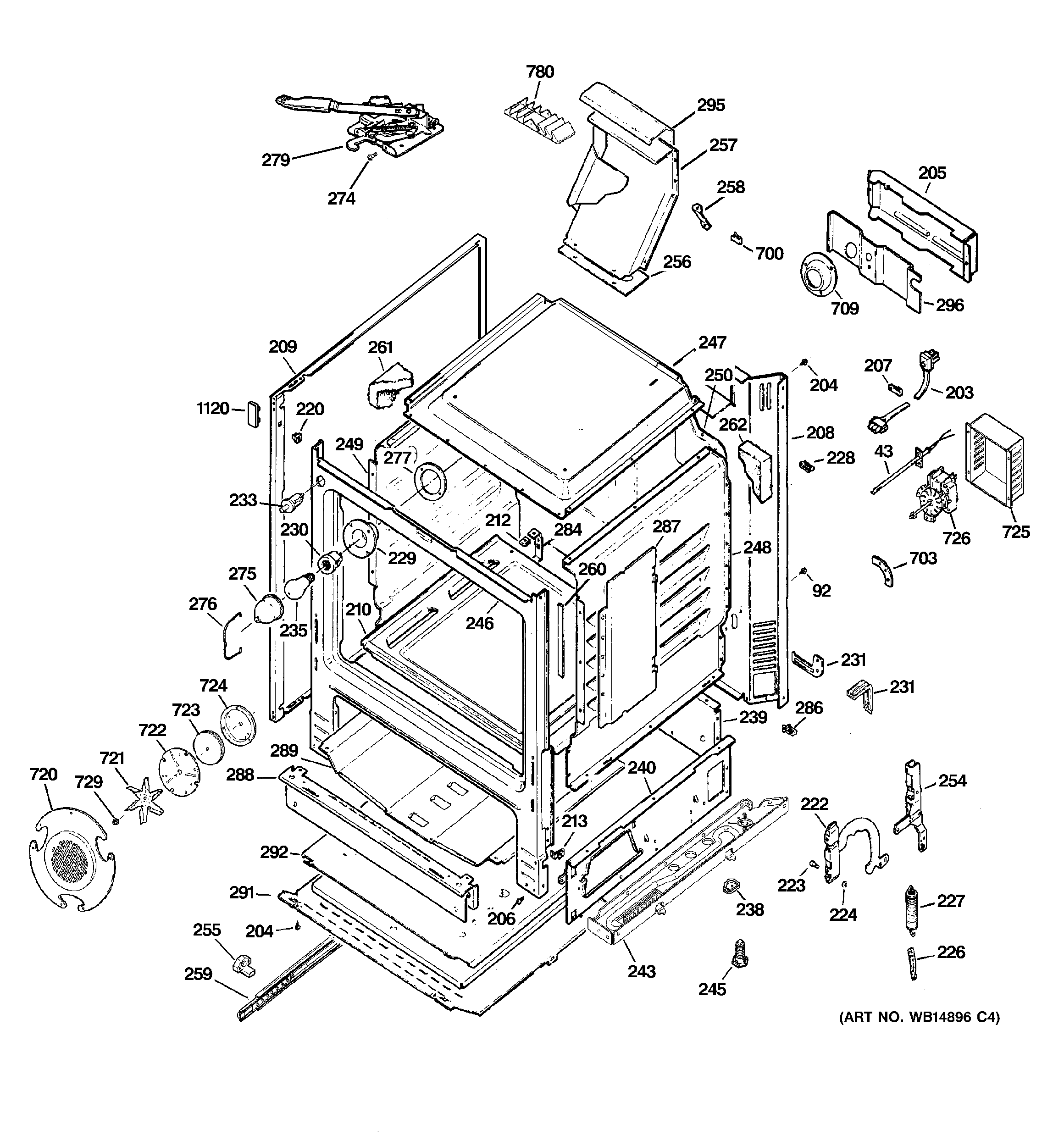 GE JGB600DET2BB body parts diagram