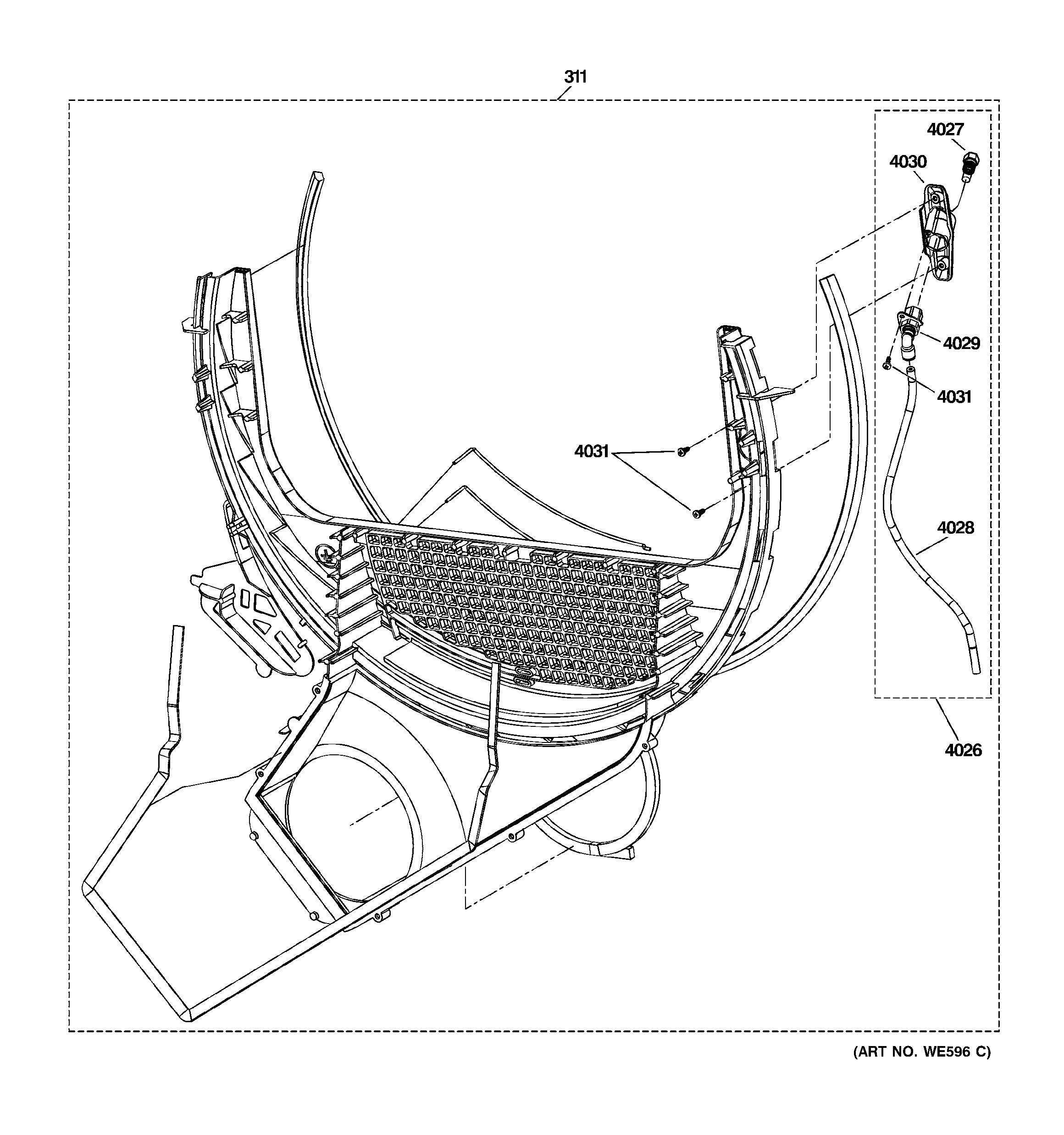 GE GLDS560ED0WW water system diagram