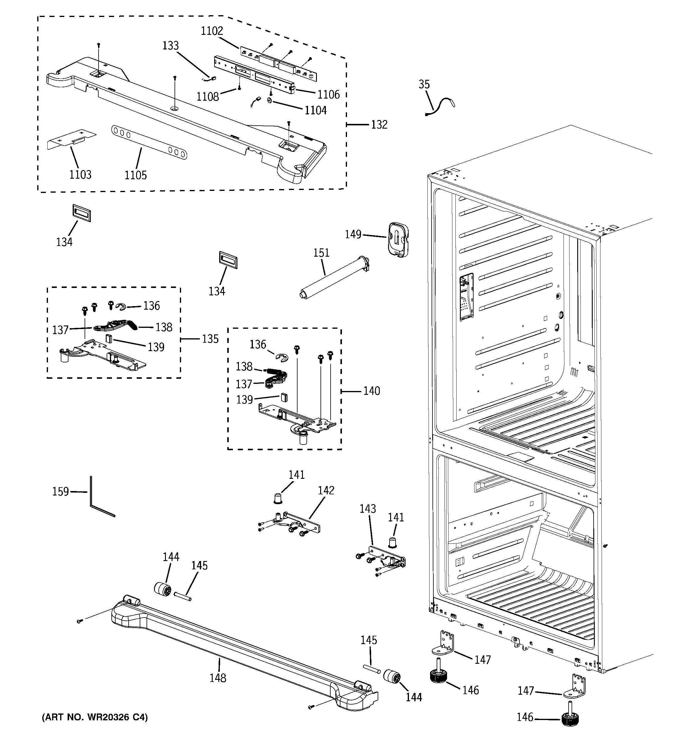 GE GFSF6KEXEWW case parts diagram