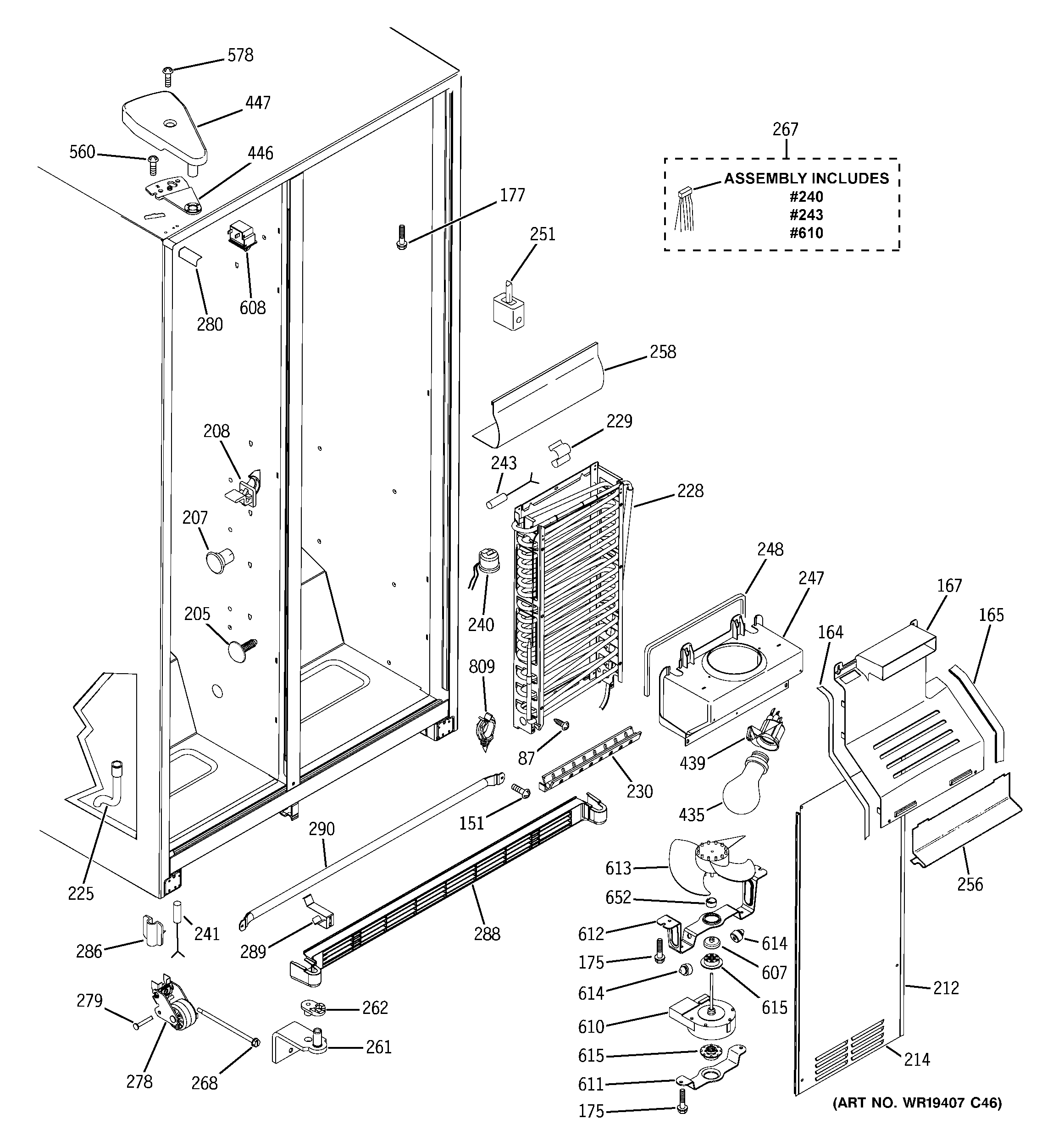 GE GSS22SGRBSS freezer section diagram