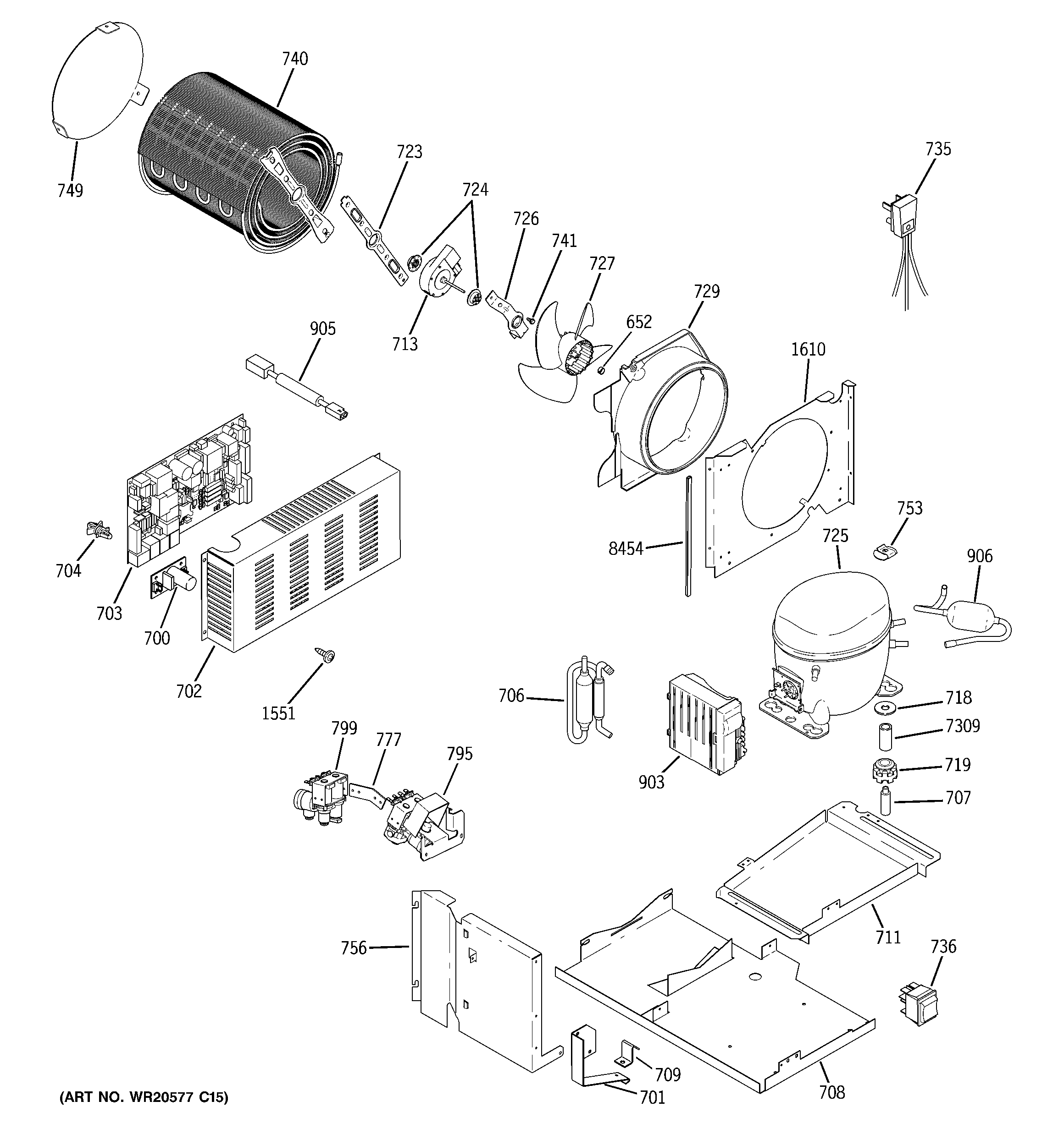 GE ZISW420DXB sealed system & mother board diagram