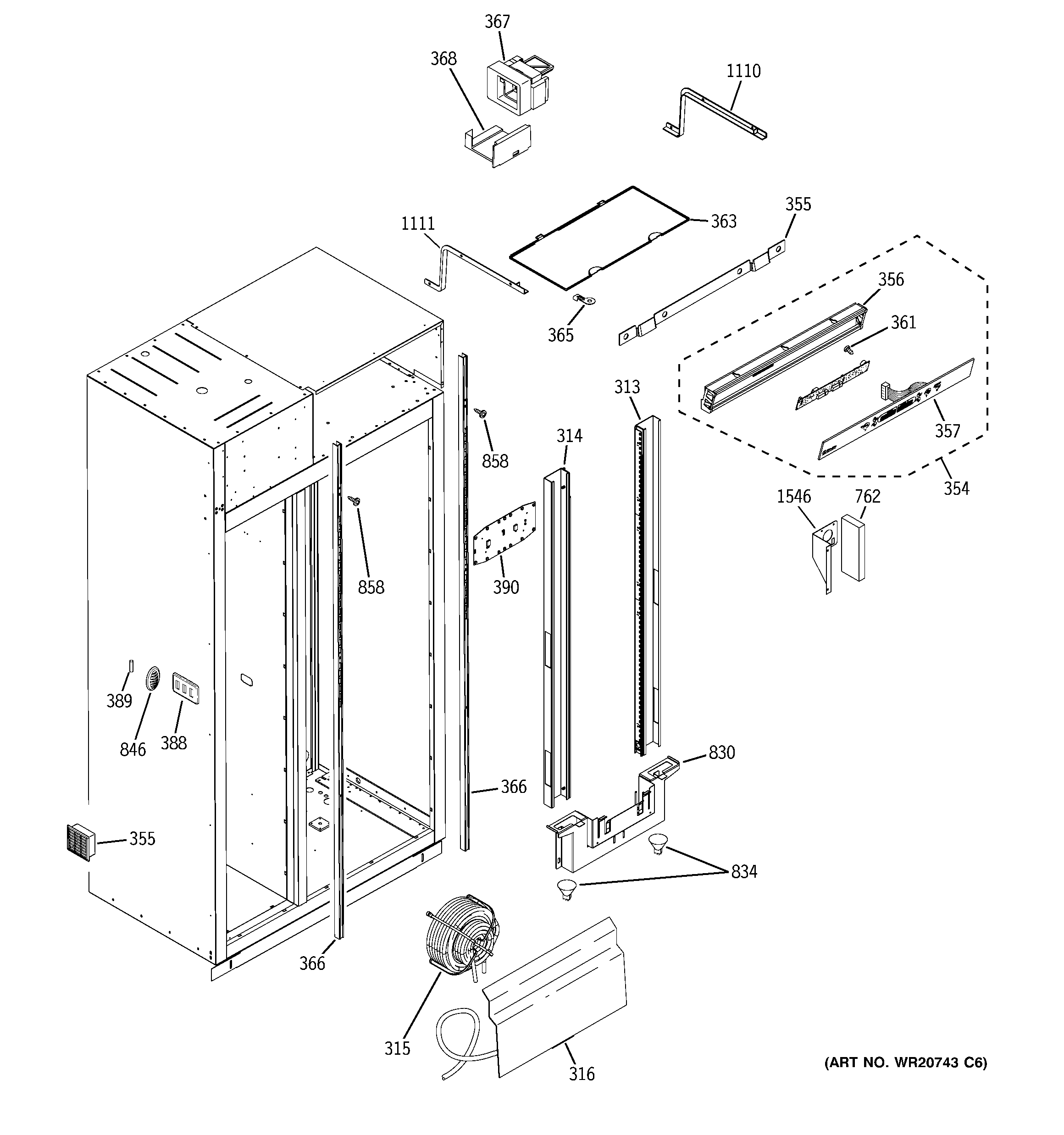 GE ZISW420DXB fresh food section diagram