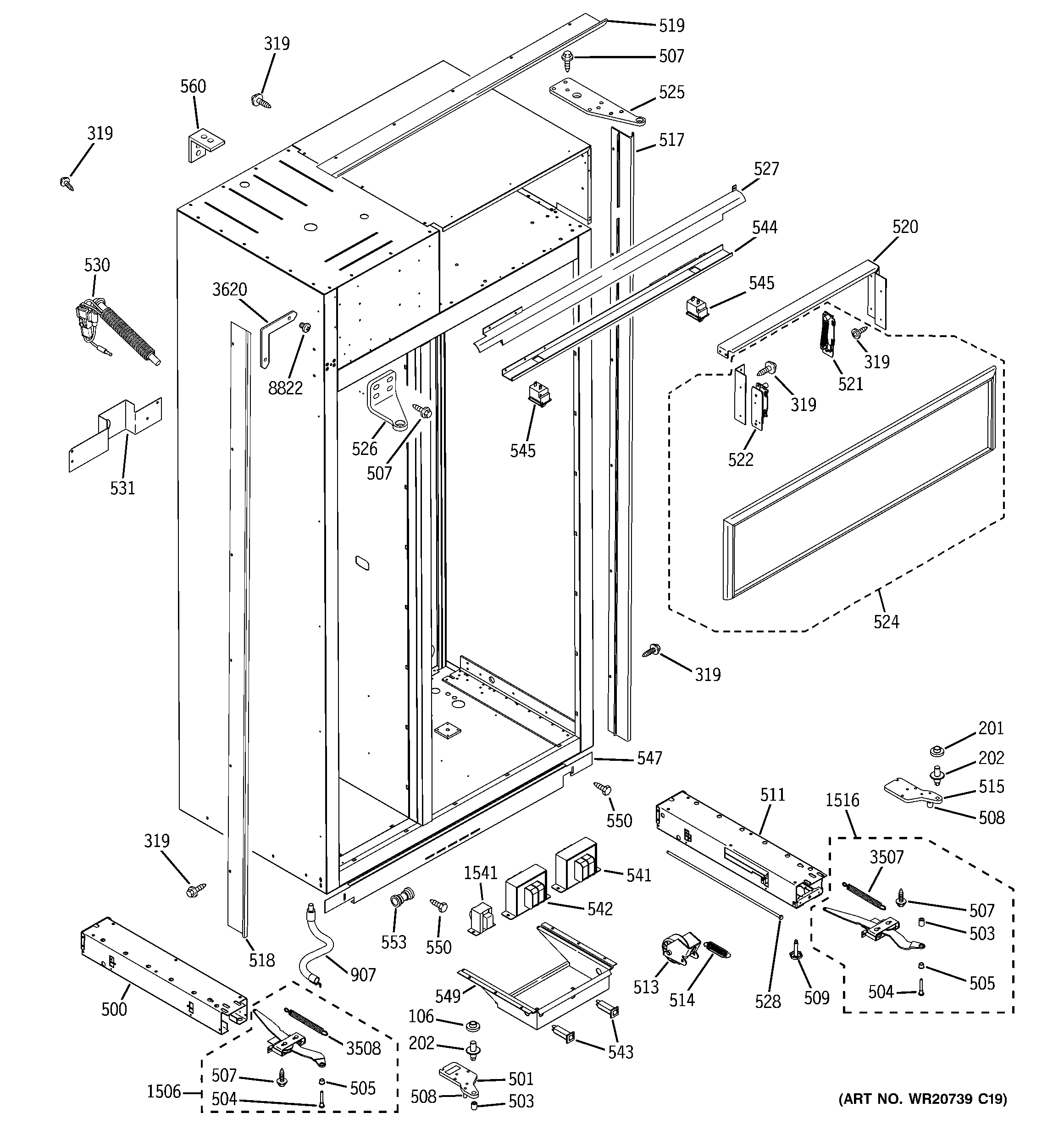 GE ZISW420DXB case parts diagram