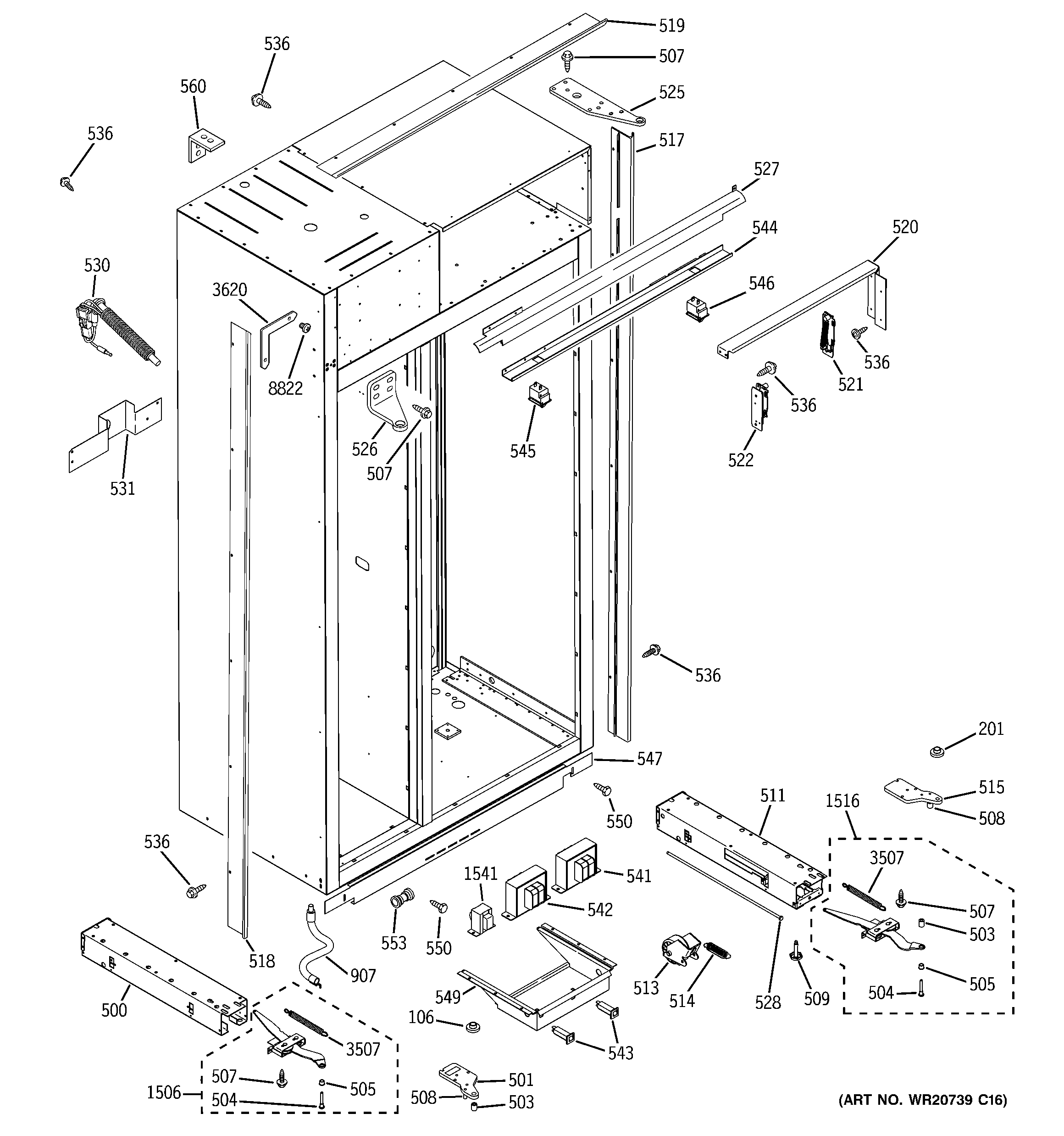 GE ZISW480DXB case parts diagram