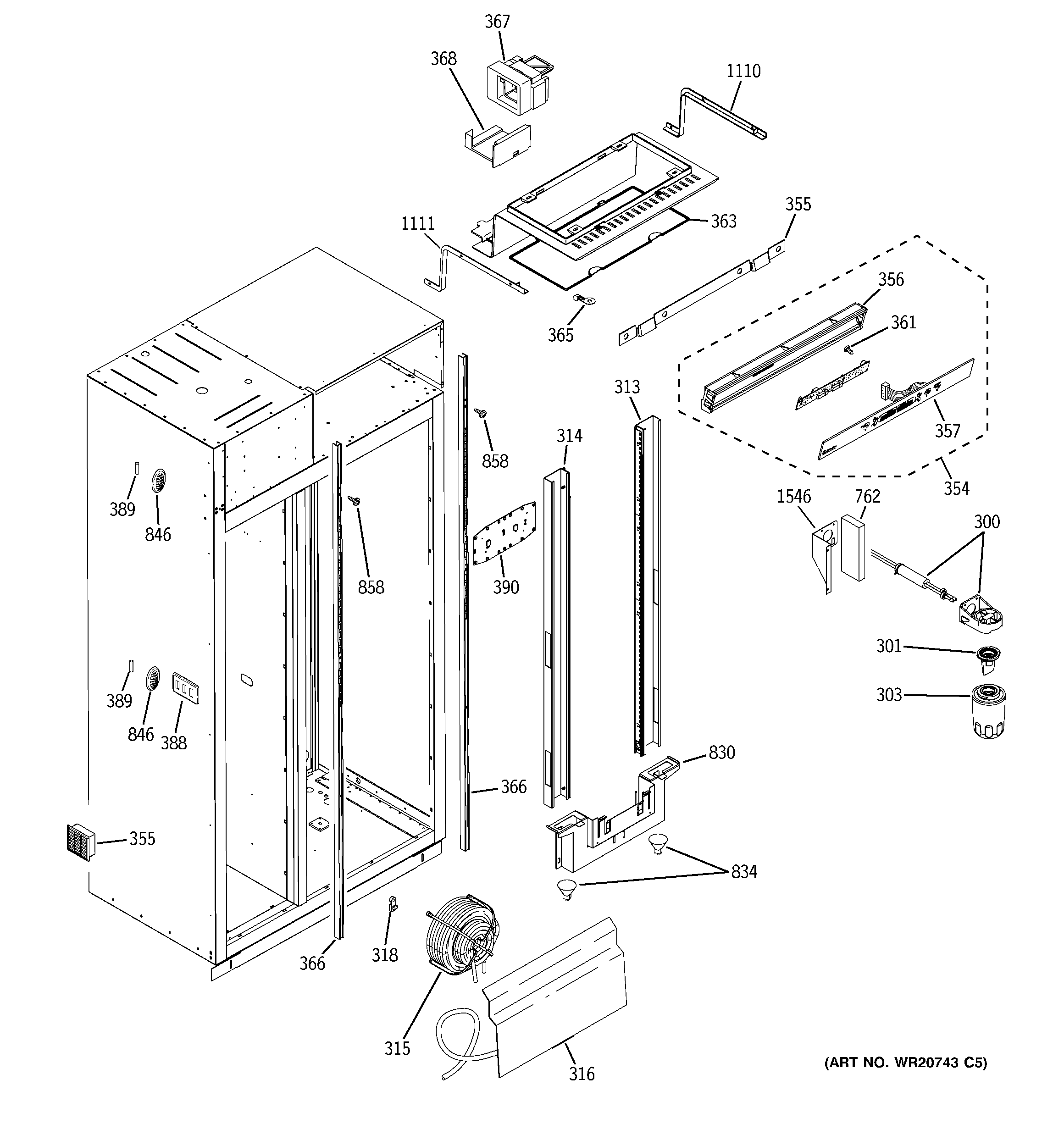 GE ZSEB420DYB fresh food section diagram