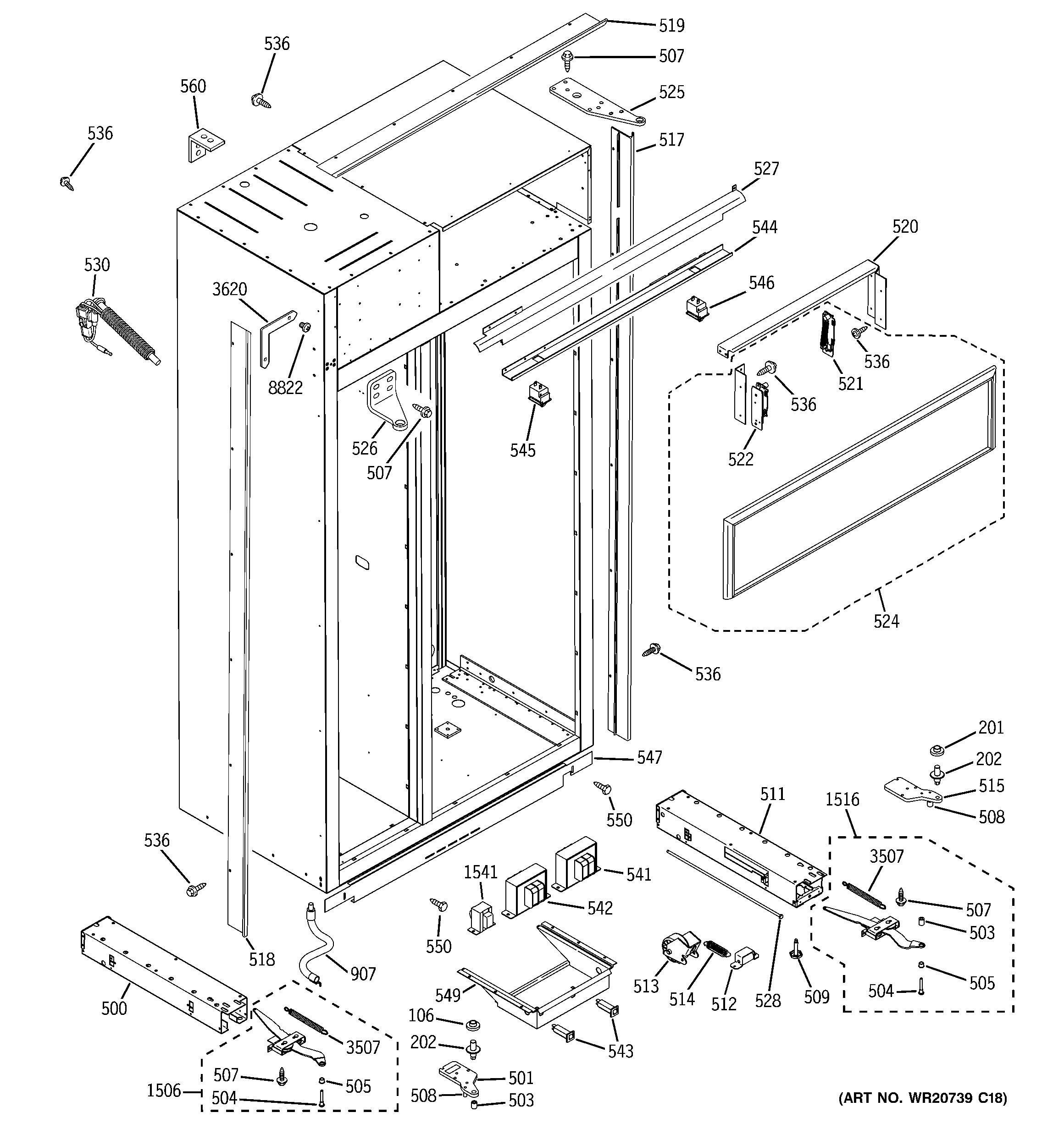 GE ZSEB420DYB case parts diagram