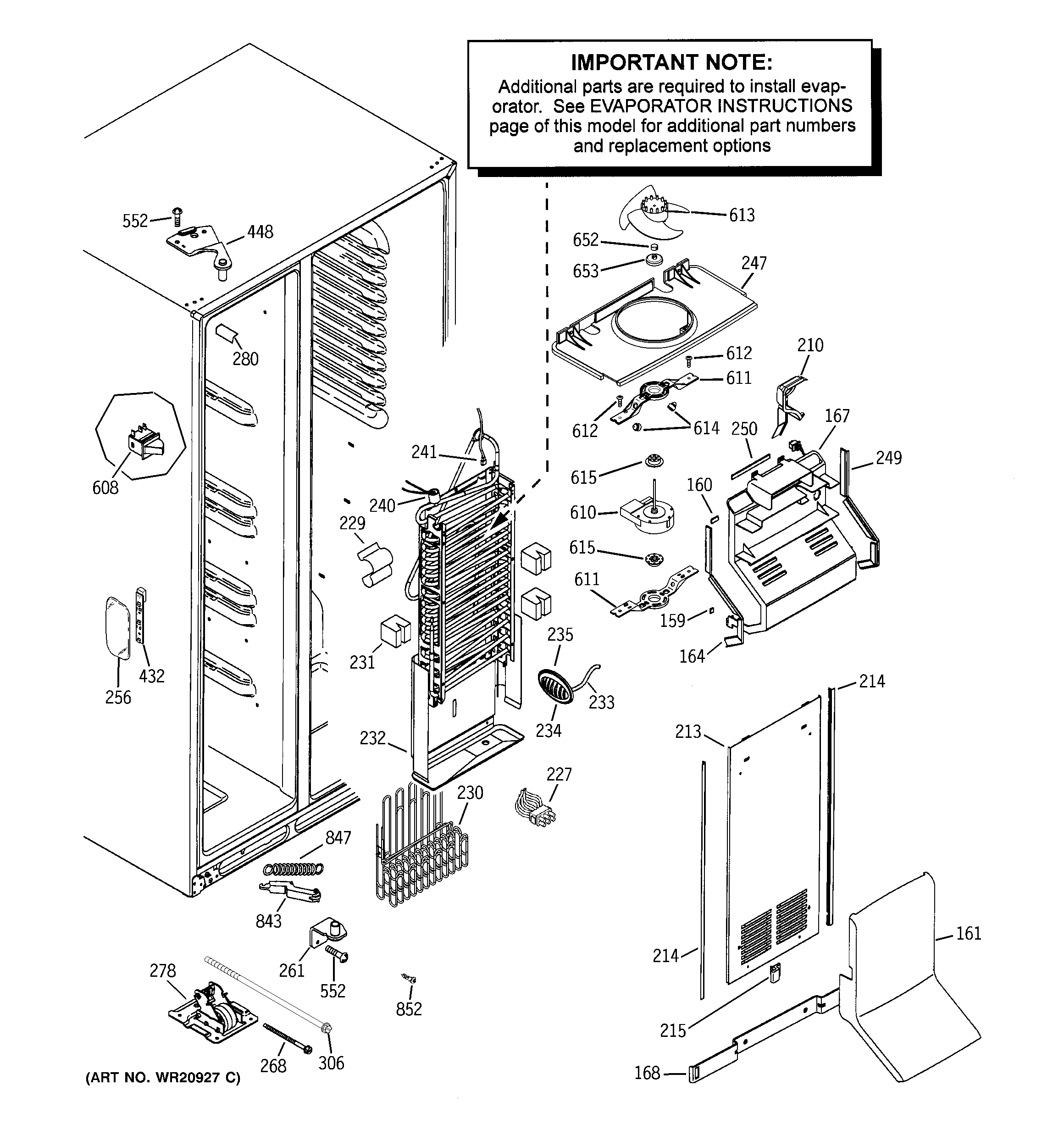 GE RCE24KGBBFNB freezer section diagram