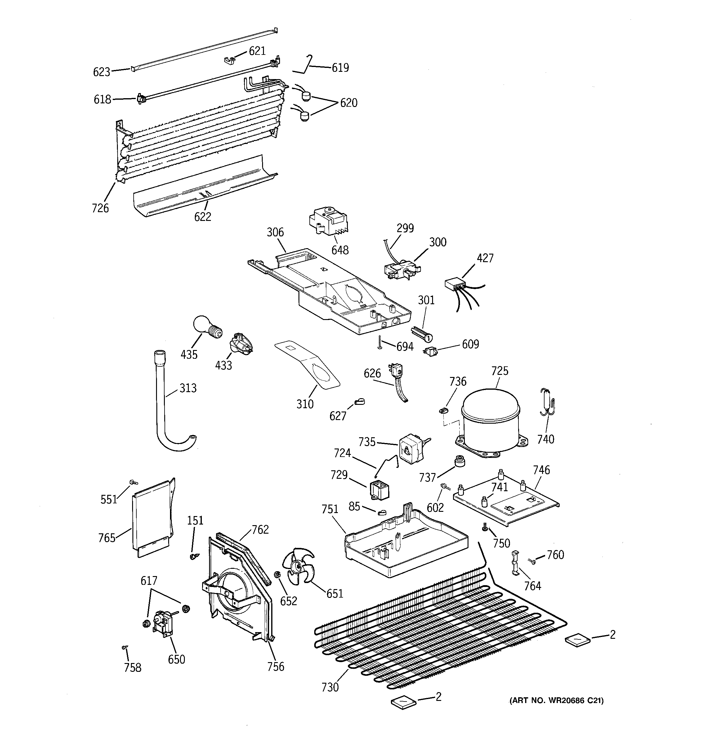 GE GTJ18GCDCRSA unit parts diagram