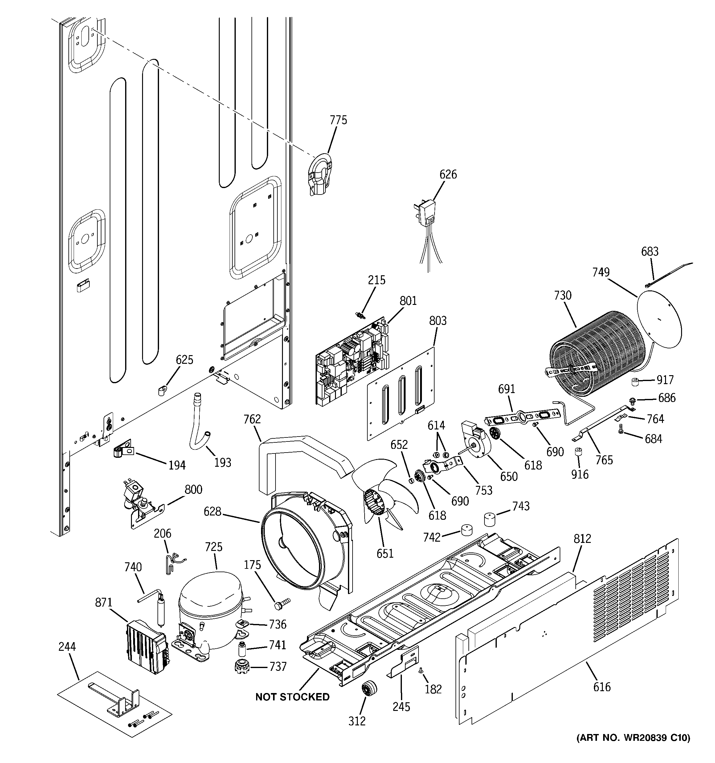GE CFCP1NIZDSS machine compartment diagram