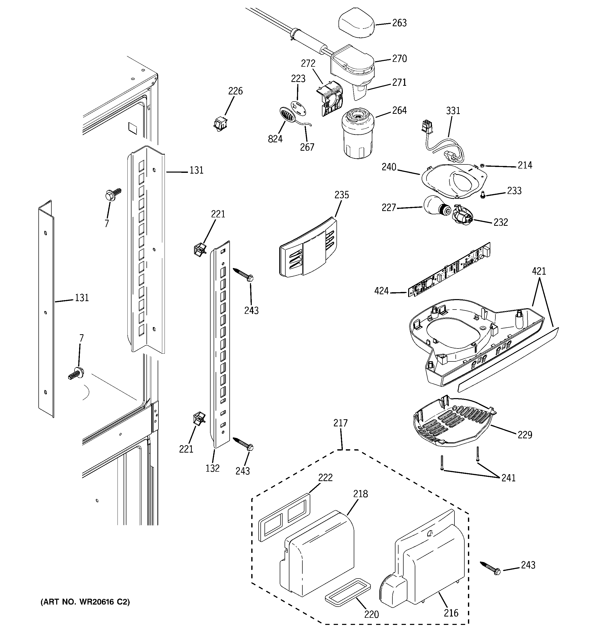 GE GFSF2KEYHWW fresh food section diagram
