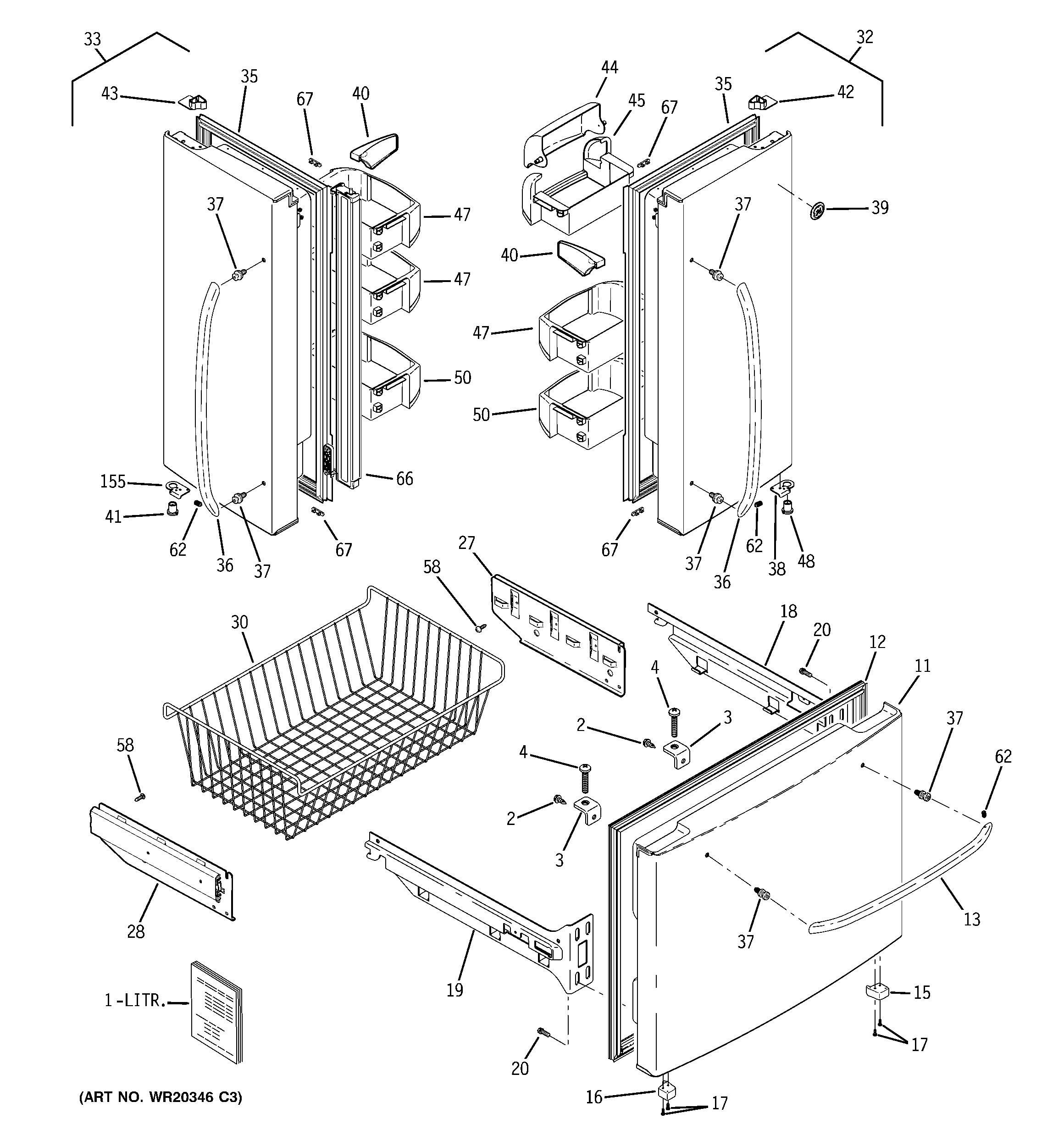 GE GFSS2KEYHSS doors diagram