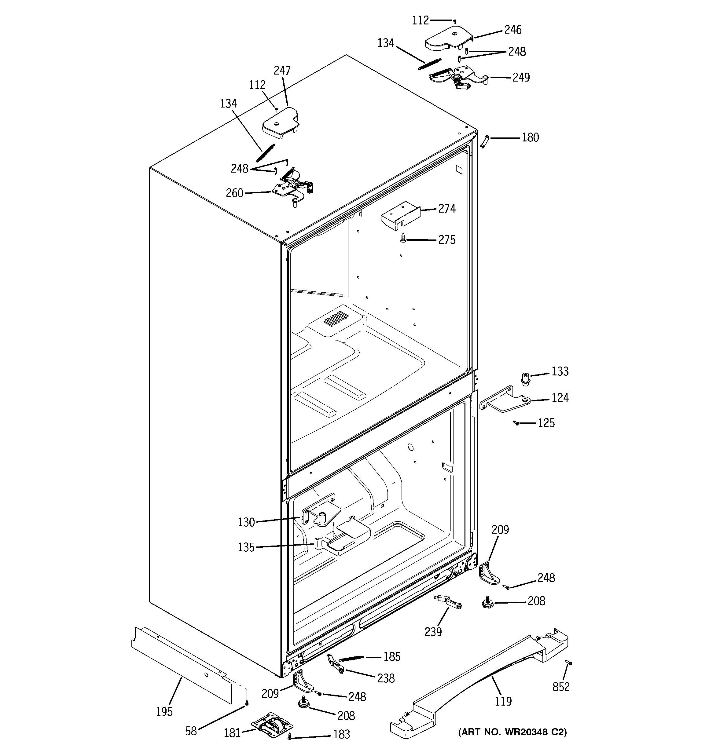 GE GFSS2KEYHSS case parts diagram
