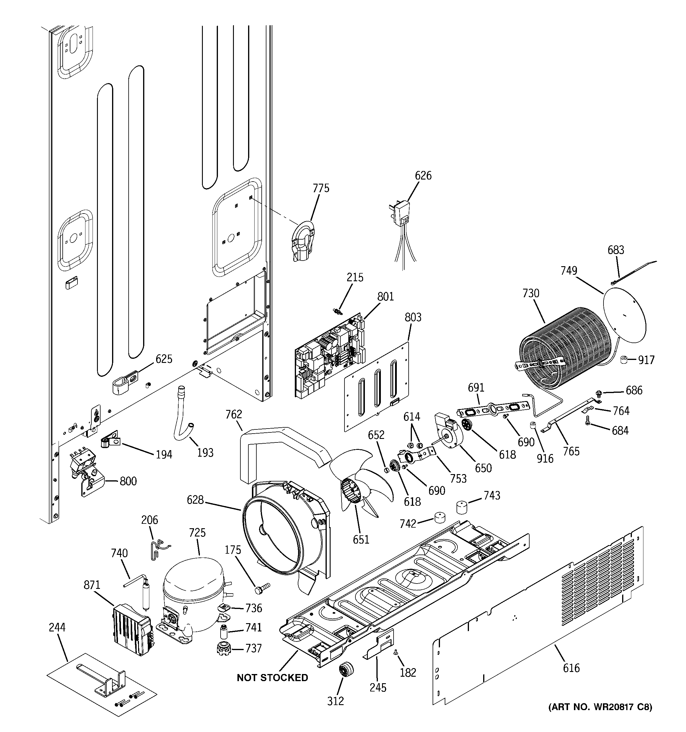GE PFCS1PJZDSS machine compartment diagram