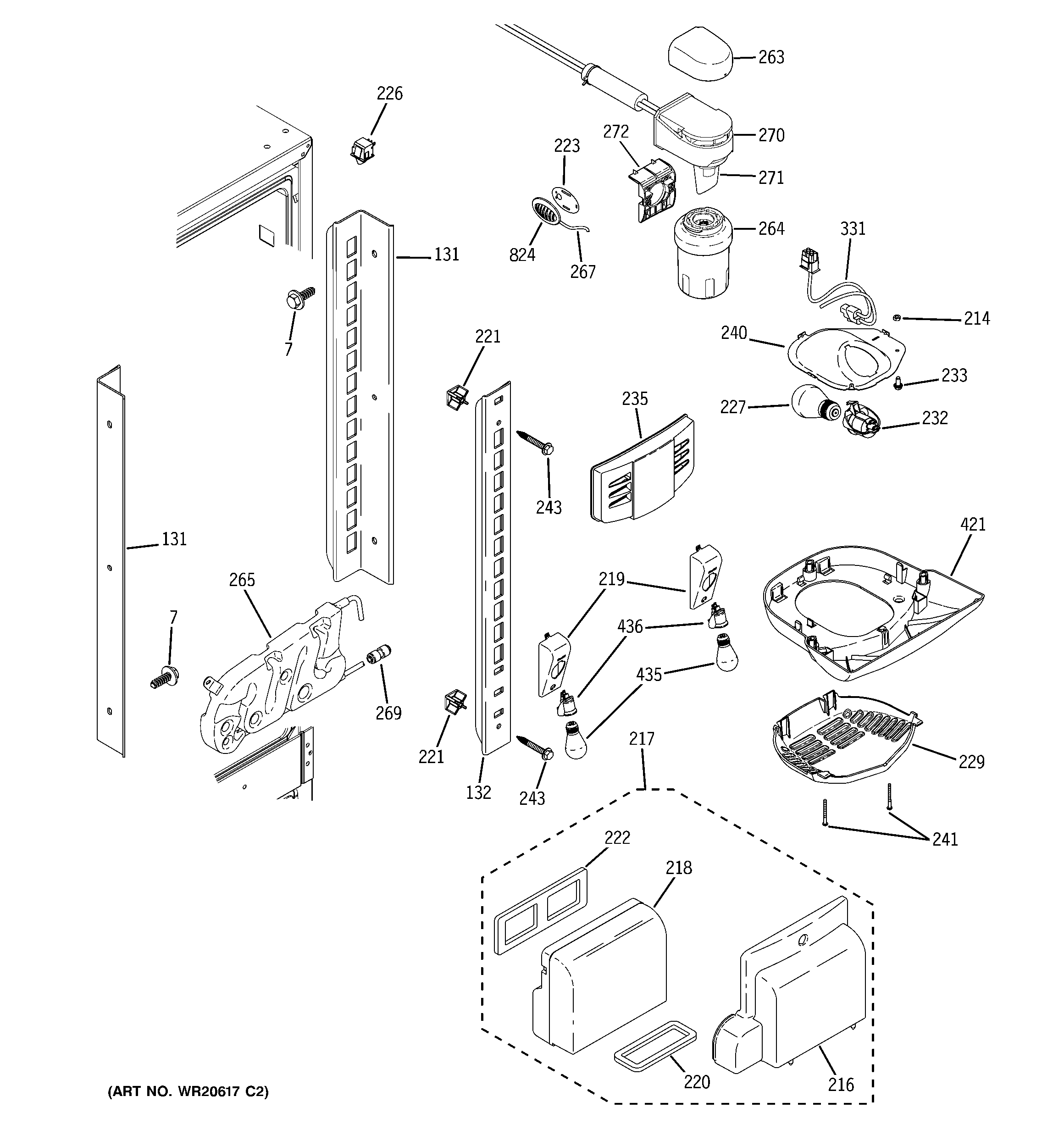 GE PFSF2MJYHWW fresh food section diagram