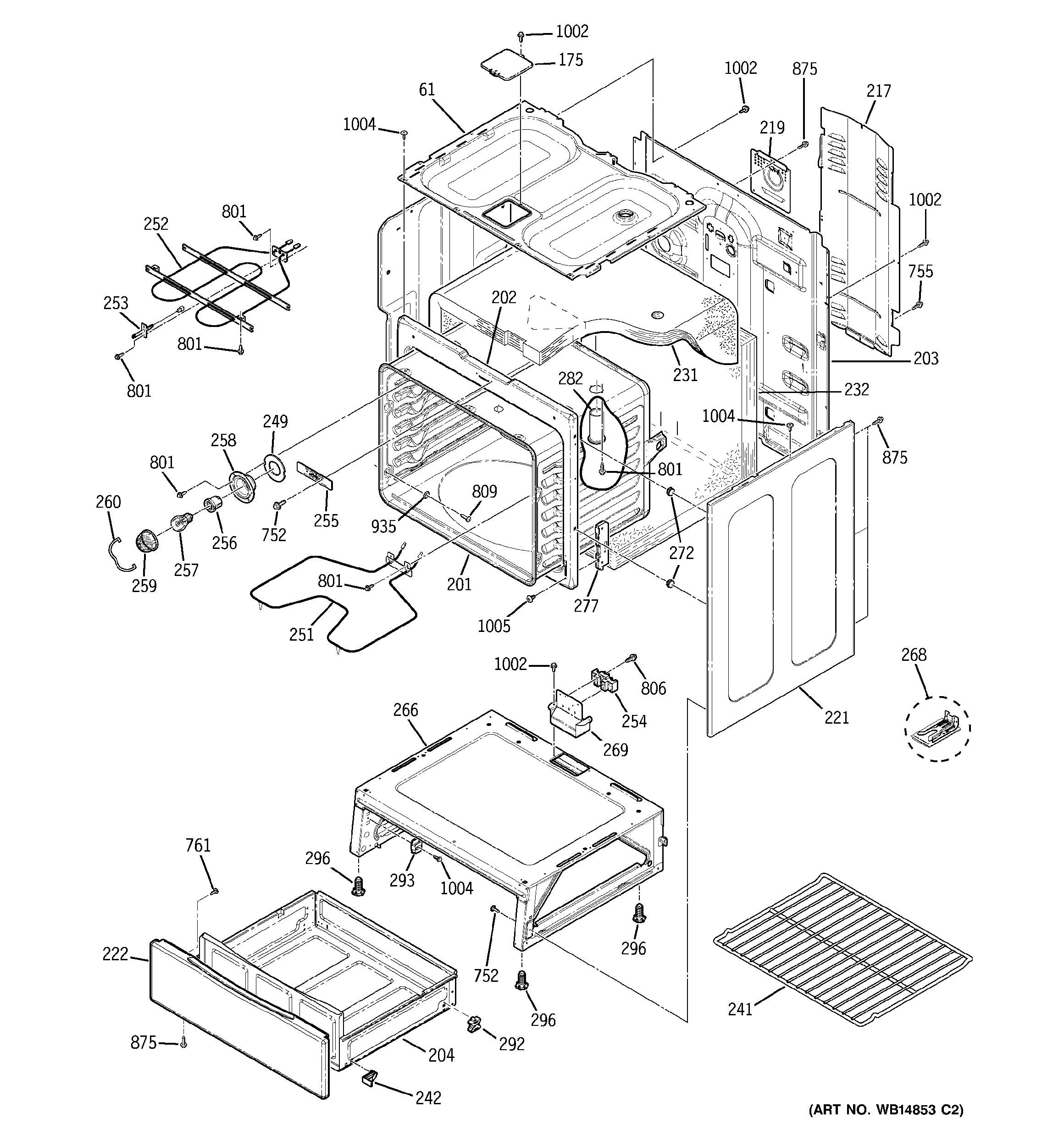 GE JBP23SR2SS body parts diagram