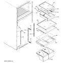 GE GTH18JLXDRBS fresh food shelves diagram