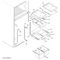 GE GTH18KBXDRBB fresh food shelves diagram