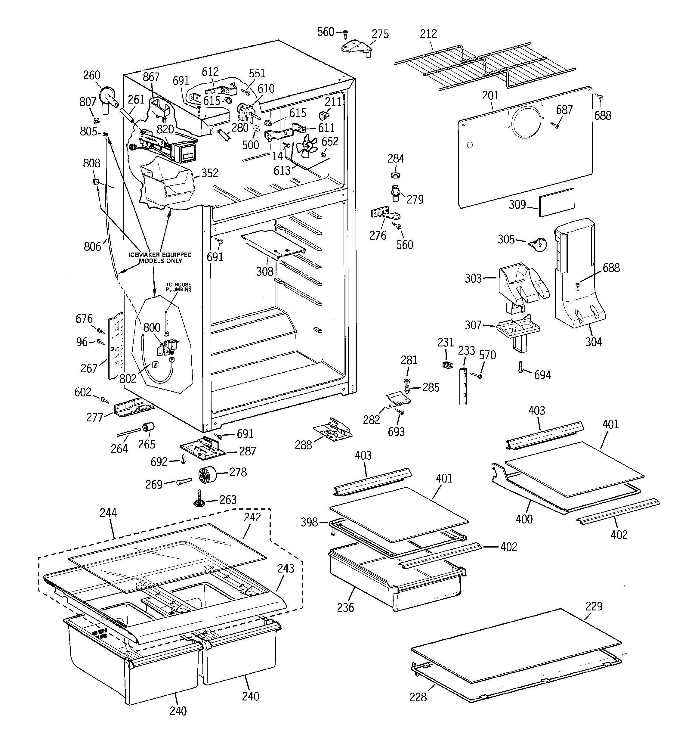 GE GTJ18HCB2RSA cabinet diagram