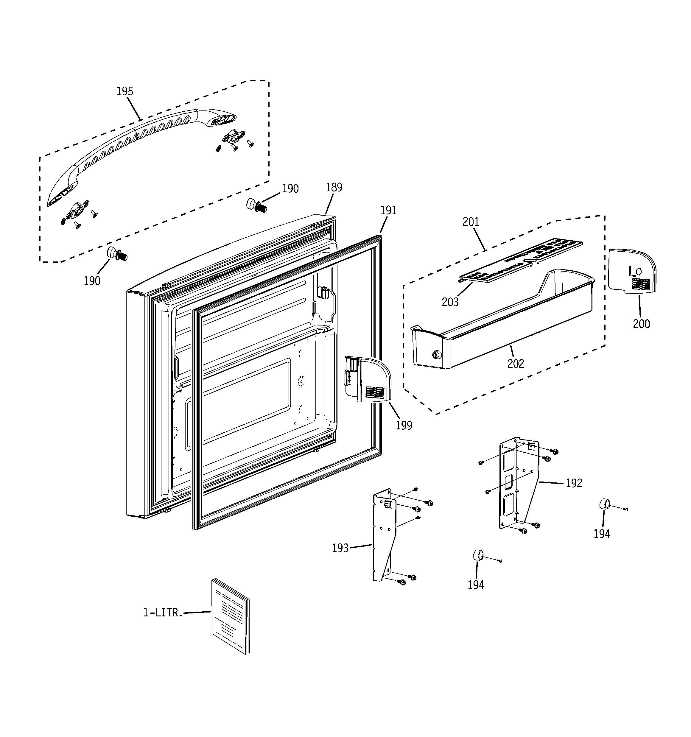 GE PFSF6PKXGWW freezer door diagram