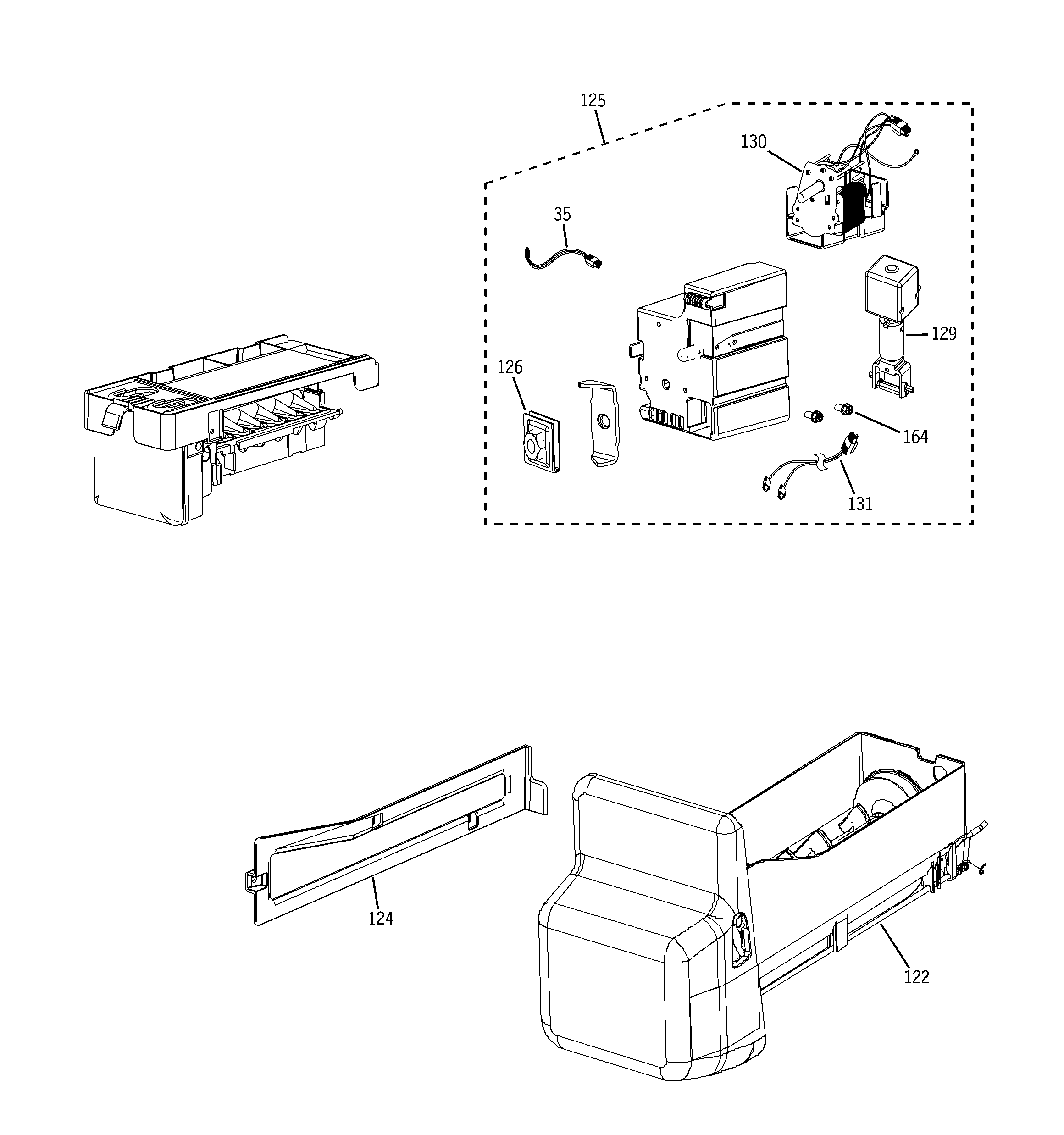 GE PFSF6PKXGWW ice maker & dispenser diagram