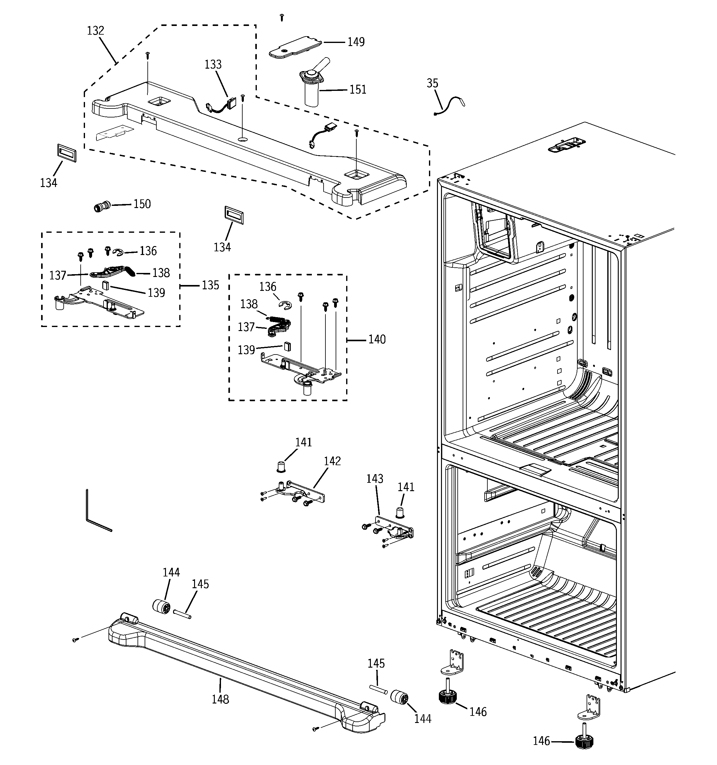 GE PFSF6PKXGWW case parts diagram