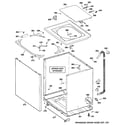 GE WLSR3000G5WW cabinet, cover & top panel diagram