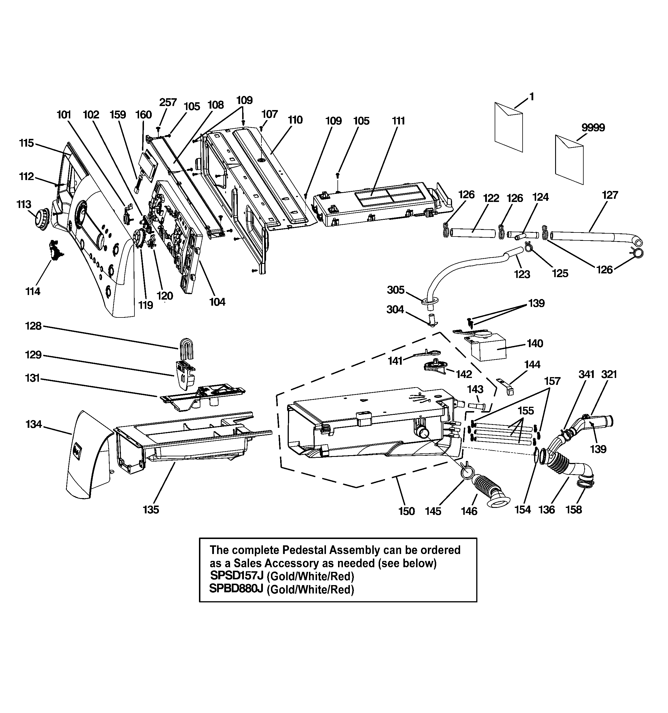 GE WPDH8800J1MG controls & dispenser diagram